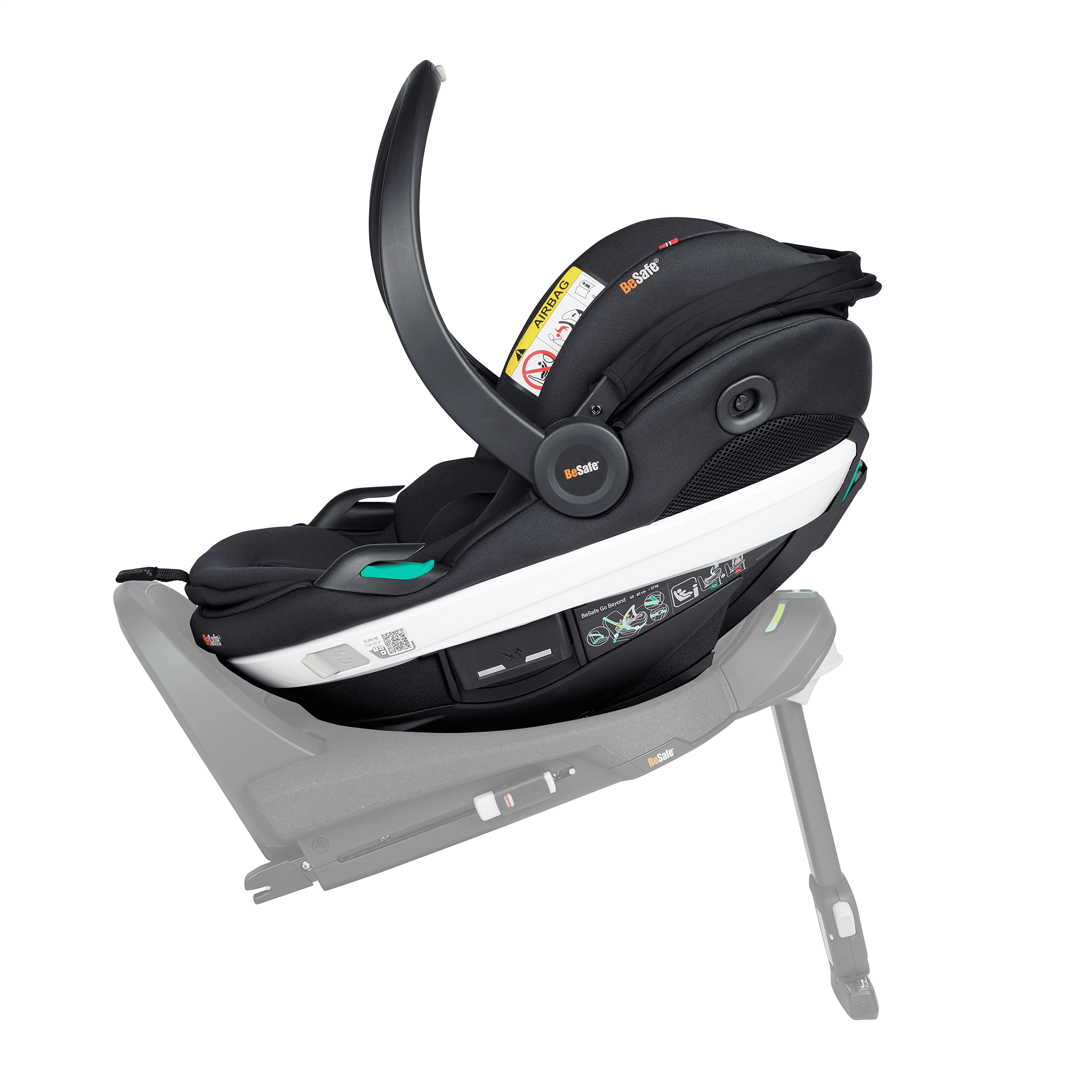 Babyschalen 0-13 kg, Gruppe 0+, BeSafe, Schwarz – Produktansicht