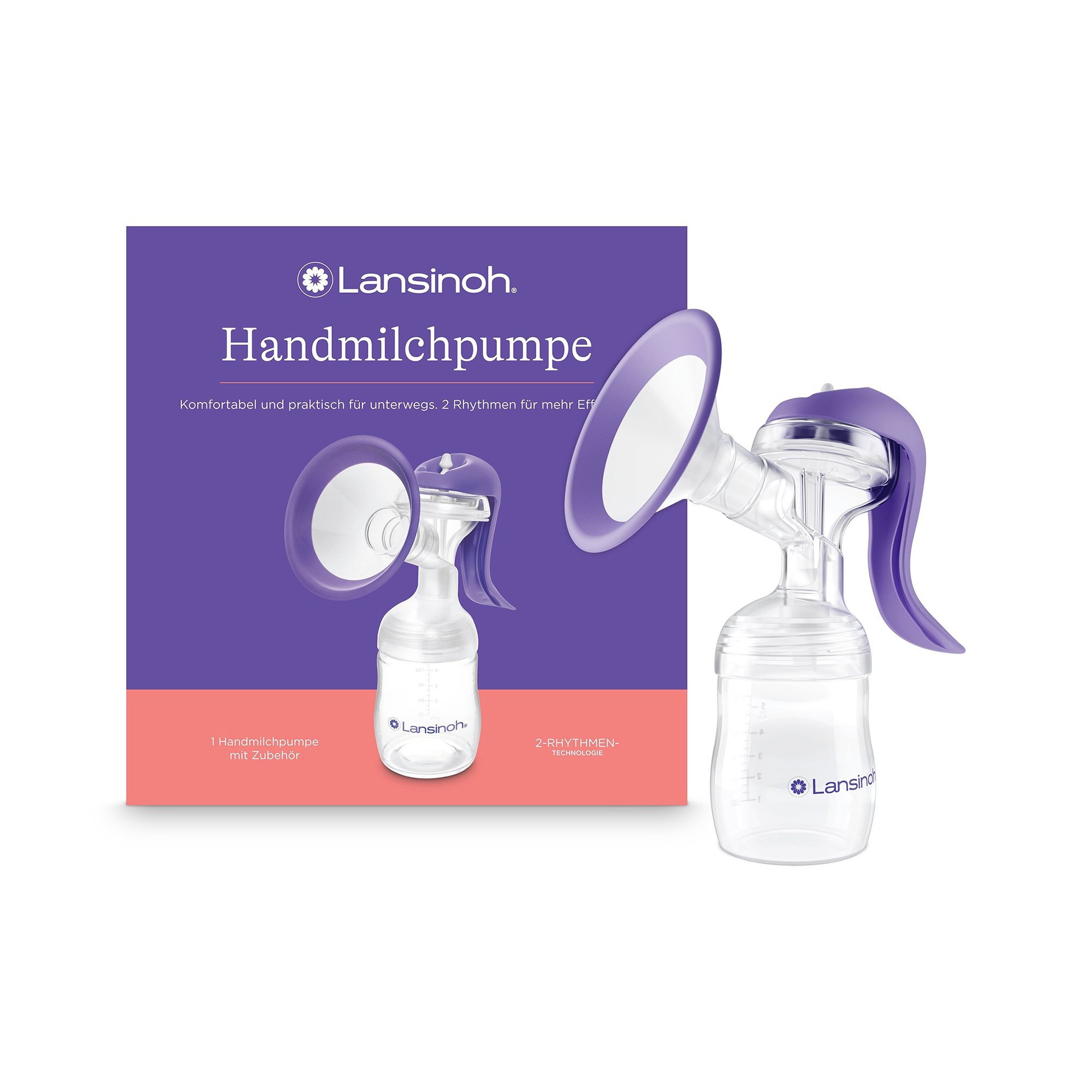 Handmilchpumpen, Lansinoh, Transparent – Besonderheit: zwei Pumprhythmen für natürlichen Ablauf