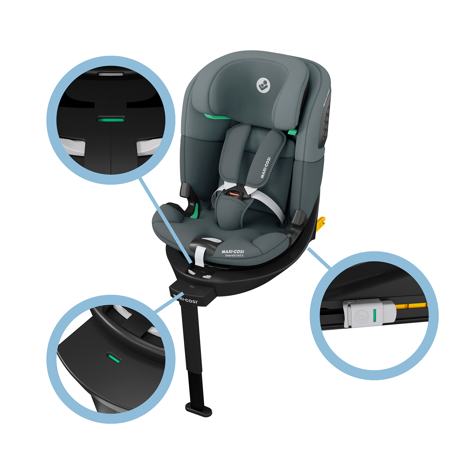 Kindersitze 9-36 kg, Gruppe 1/2/3, MAXI-COSI, Grau – Produktansicht