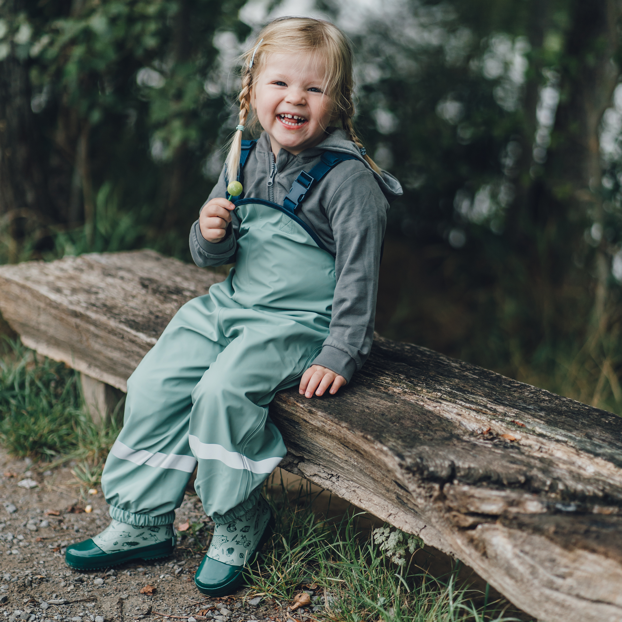 Produkte, Playshoes, Grün – Besonderheit: Stulpe mit Zugband und Stopper
