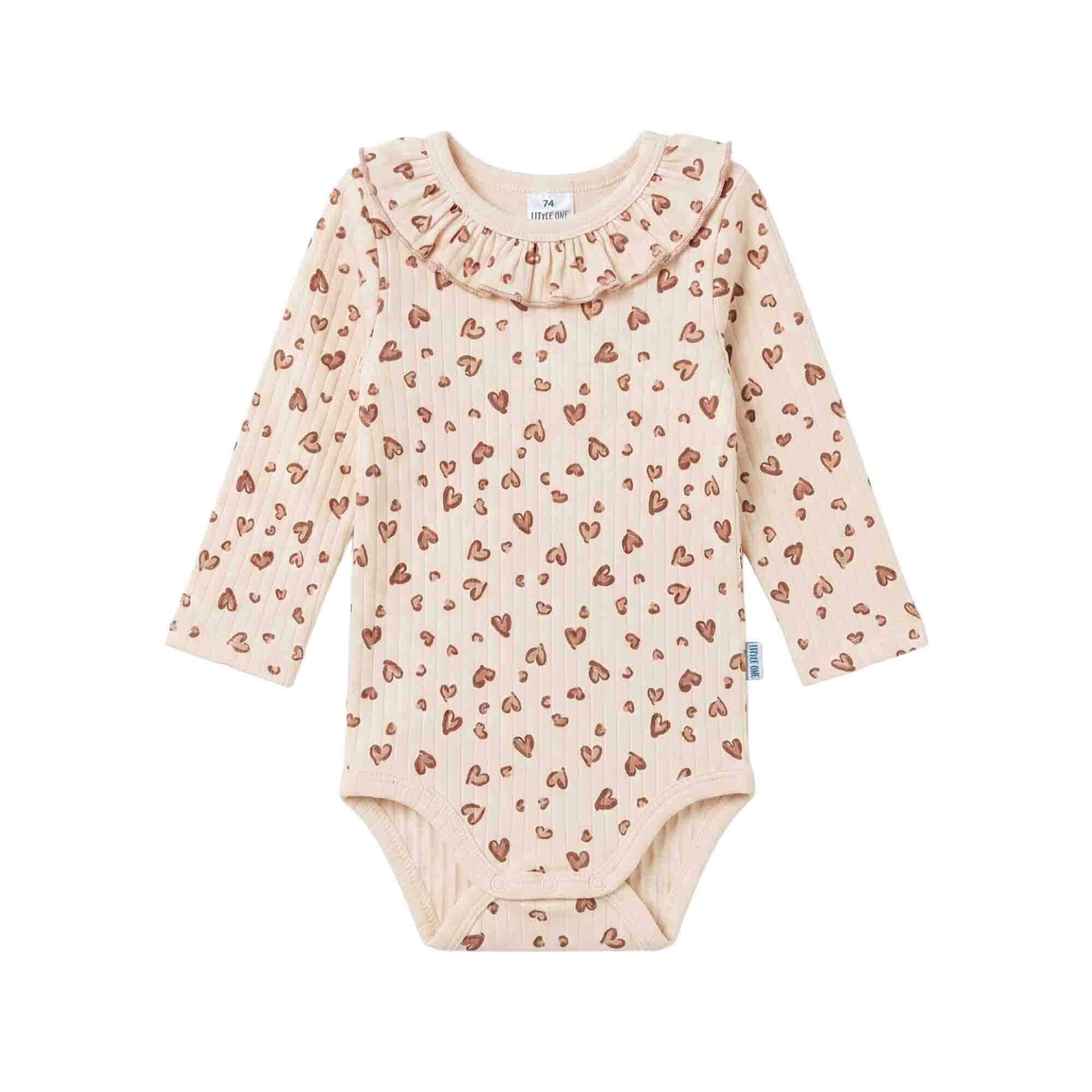 Langarmbodys, LITTLE ONE, Beige – Besonderheit: aus 95% Baumwolle