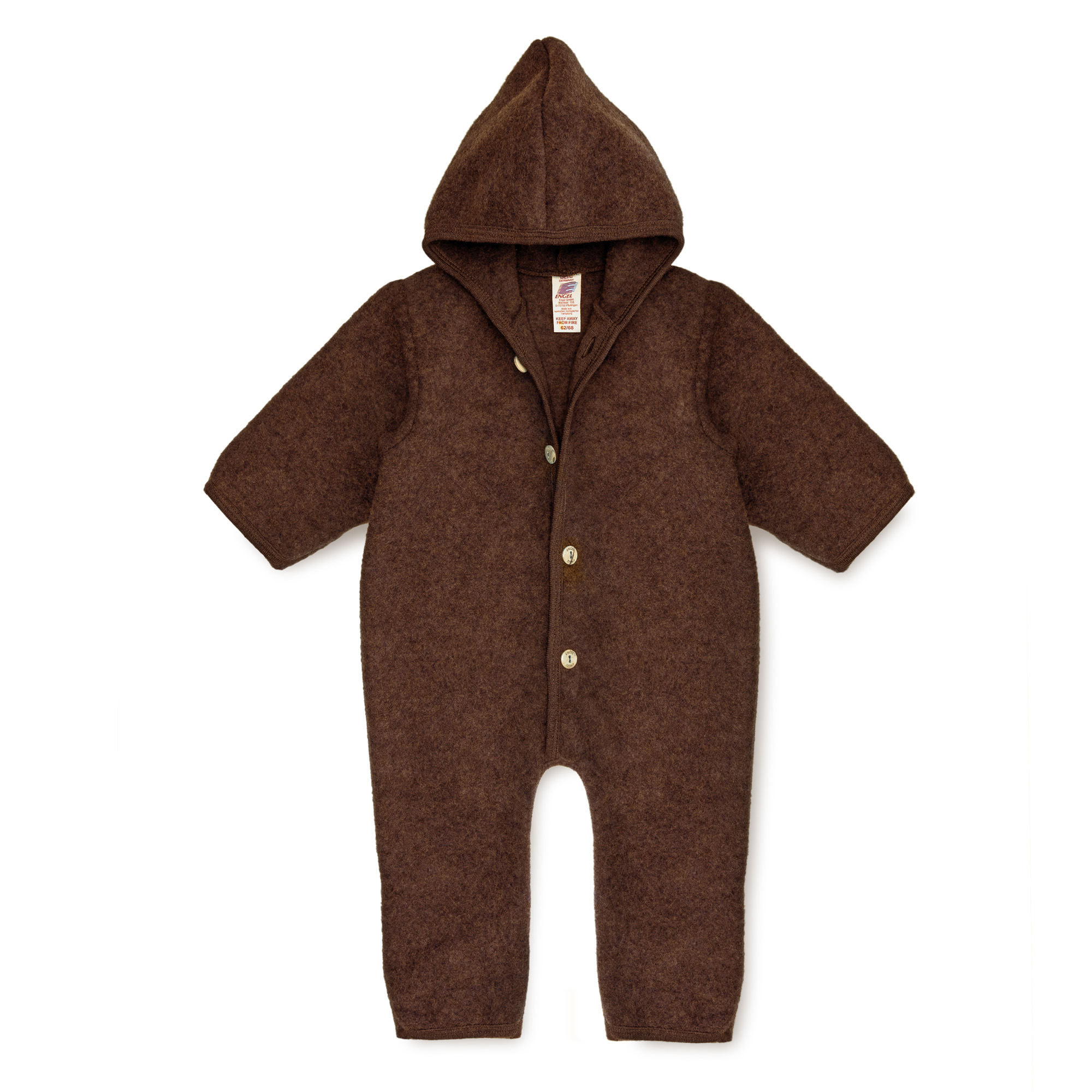 Wollwalk Overalls, ENGEL, Braun – Besonderheit: aus 100% Merinoschurwolle
