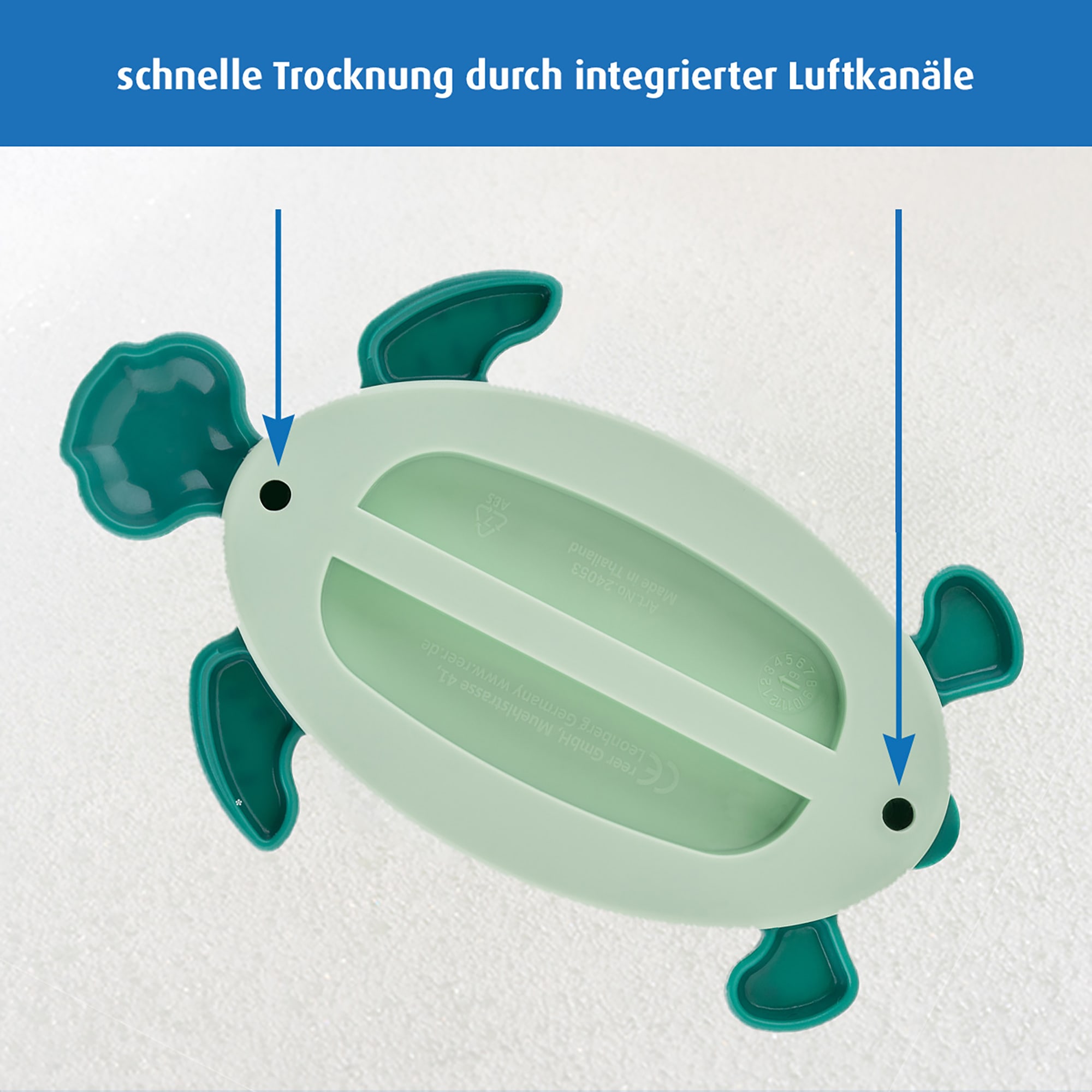 Badethermometer, reer, Grün – Produktansicht