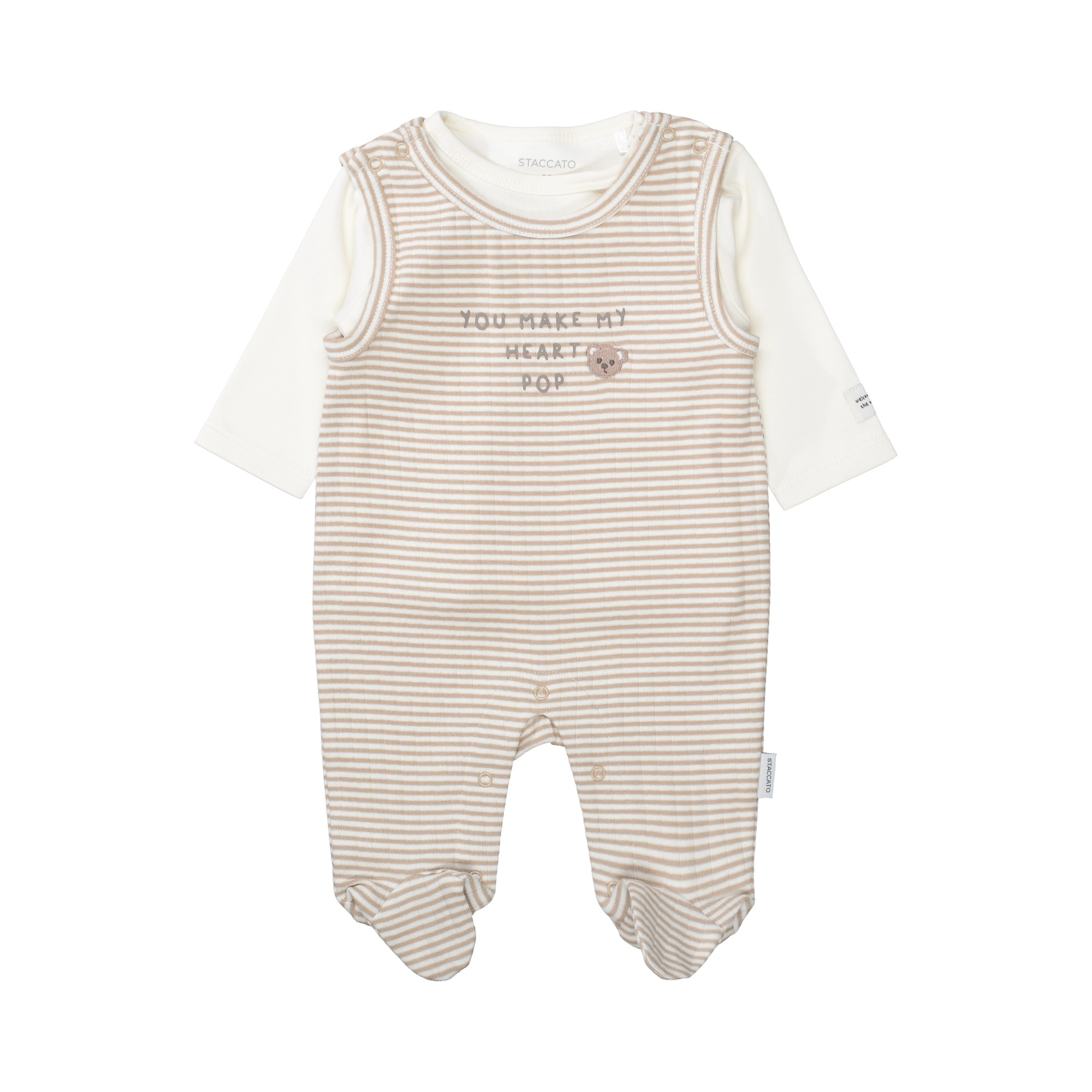 Strampler, STACCATO, Grau – Besonderheit: Set bestehend aus Strampler und Langarmshirt