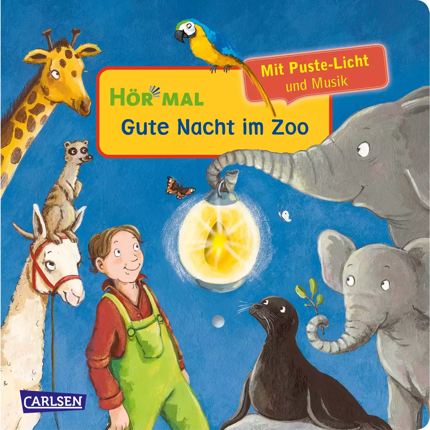 Hör mal (Soundbuch): Mach mit - Pust aus: Gute Nacht im Zoo CARLSEN Blau 2000582213902 1