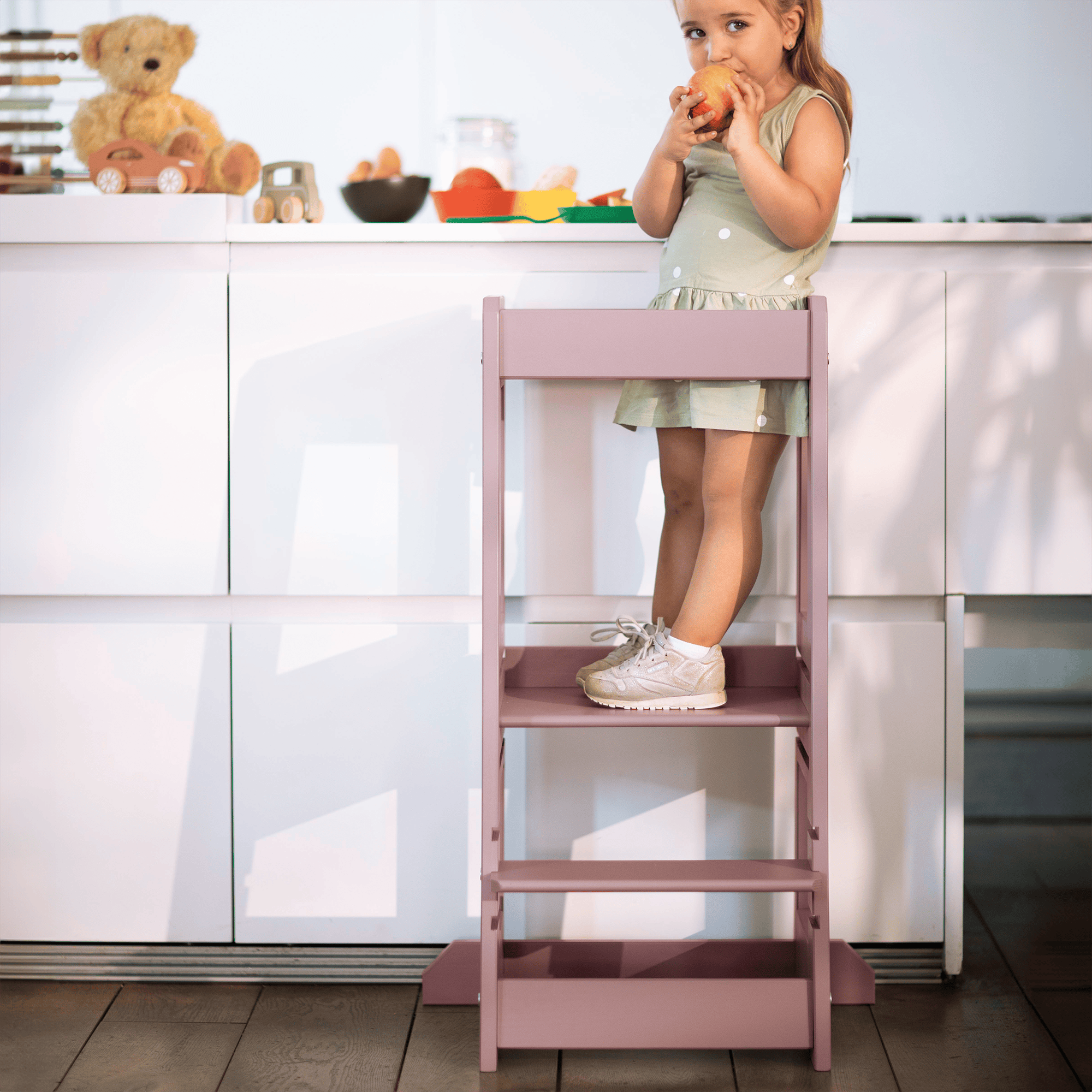 Lerntürme, tiSsi, Pink – Besonderheit: höhenverstellbares Stand- und Fußbrett
