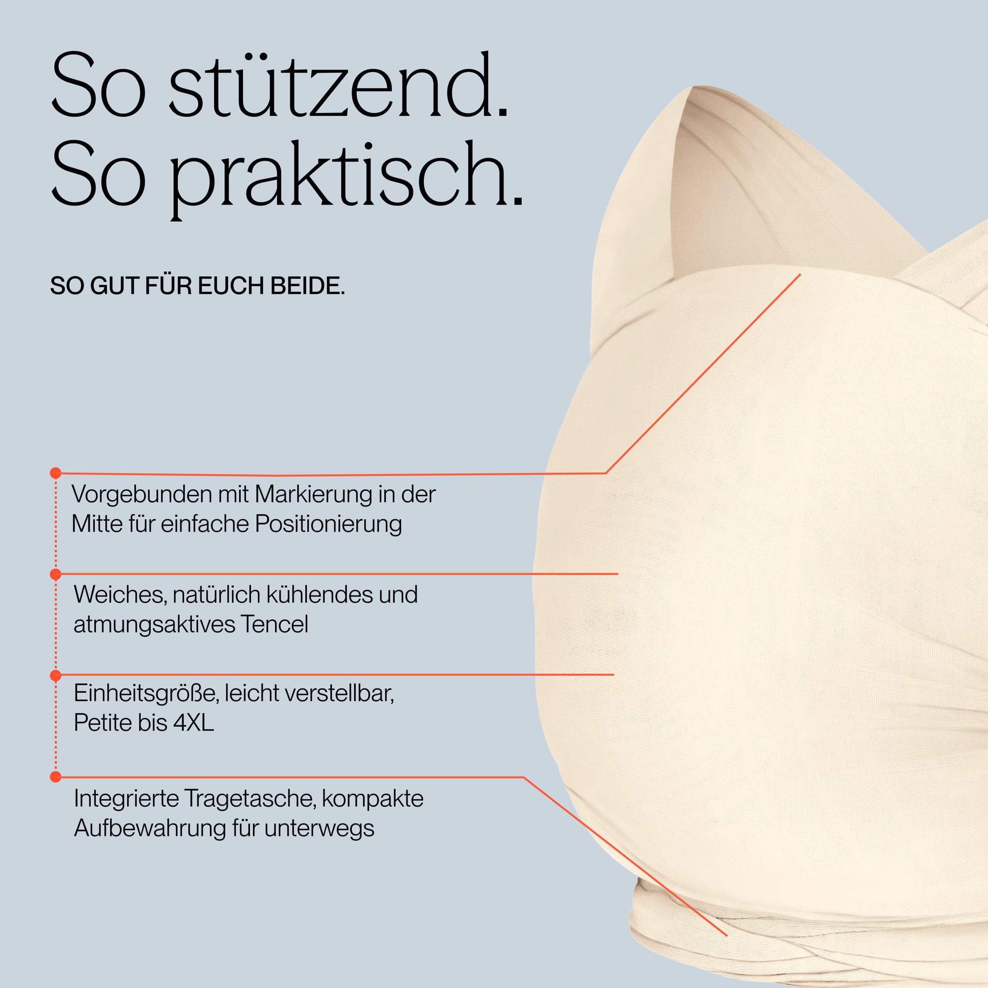Tragetücher, ERGObaby, Beige – Produktansicht