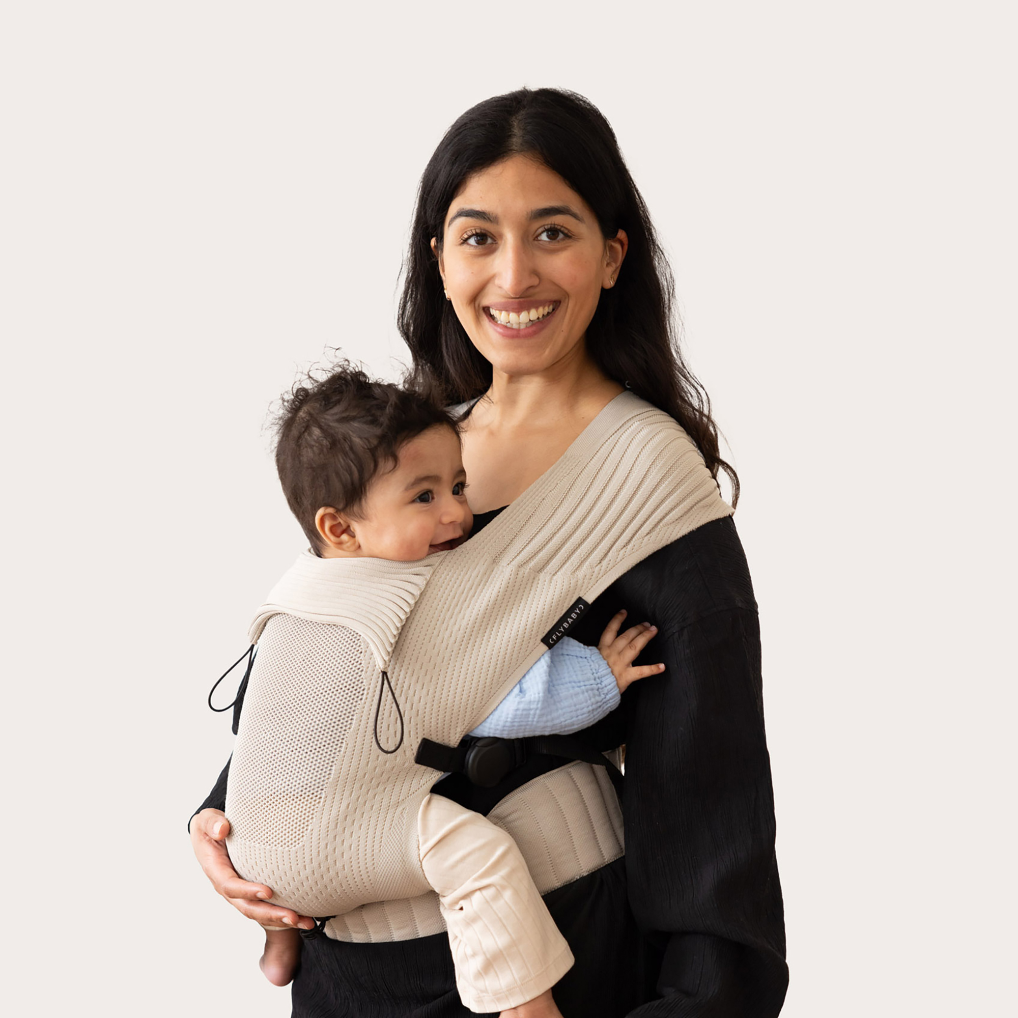 Babytragen, FLYBABY, Beige – Besonderheit: flexibel anpassbar und komfortabel