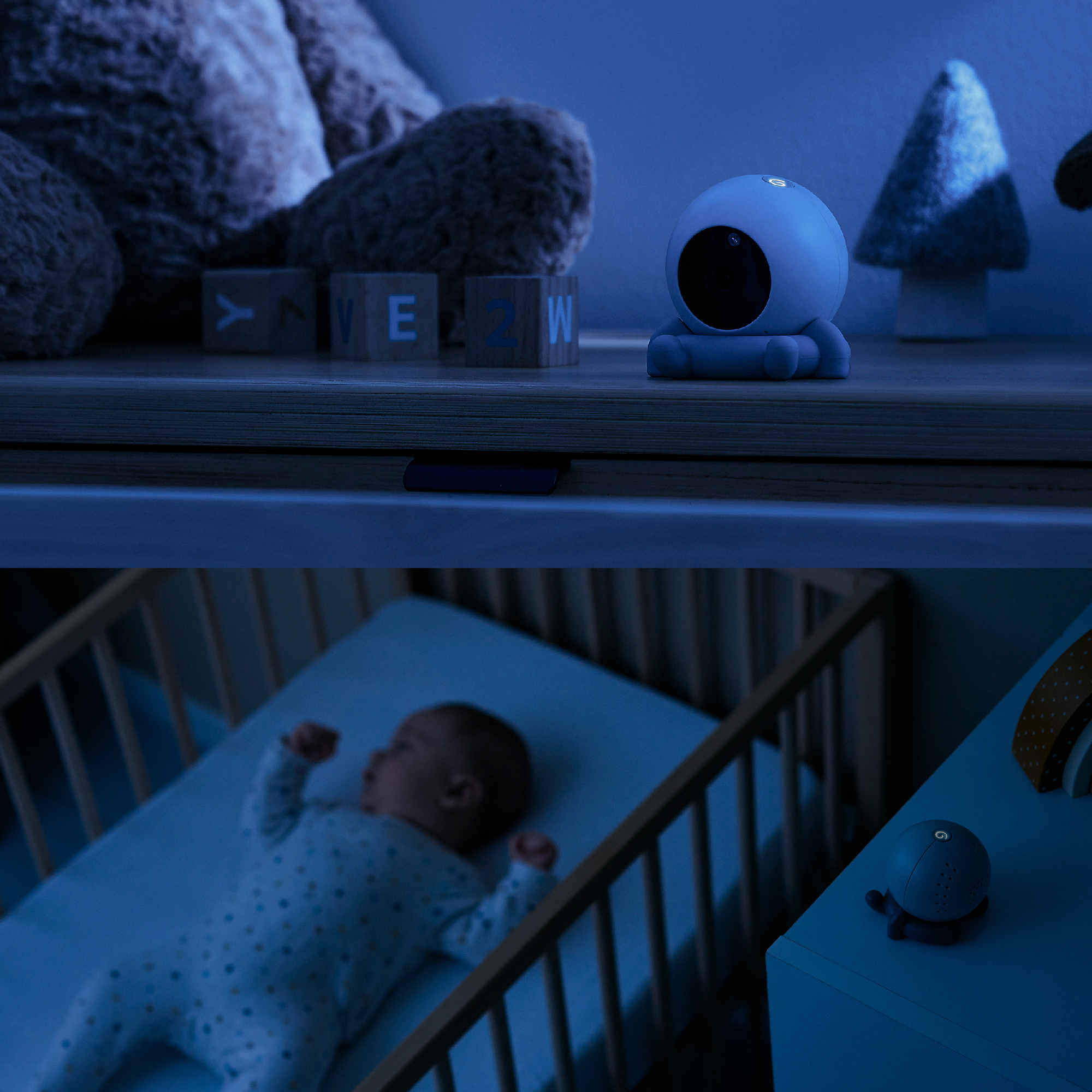 Video Babyphone, babymoov, Blau – Besonderheit: Zusatzkamera für das Babyphone mit Kamera YOO ROLL