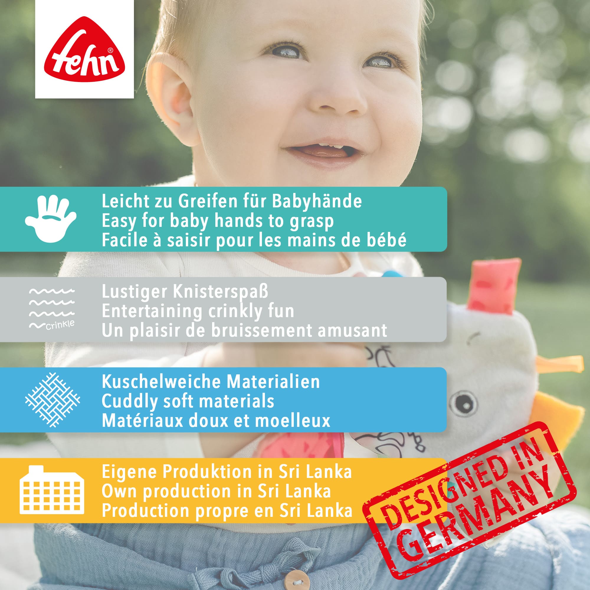 Knisterspielzeug & Knistertücher, fehn, Weiß – Produktansicht