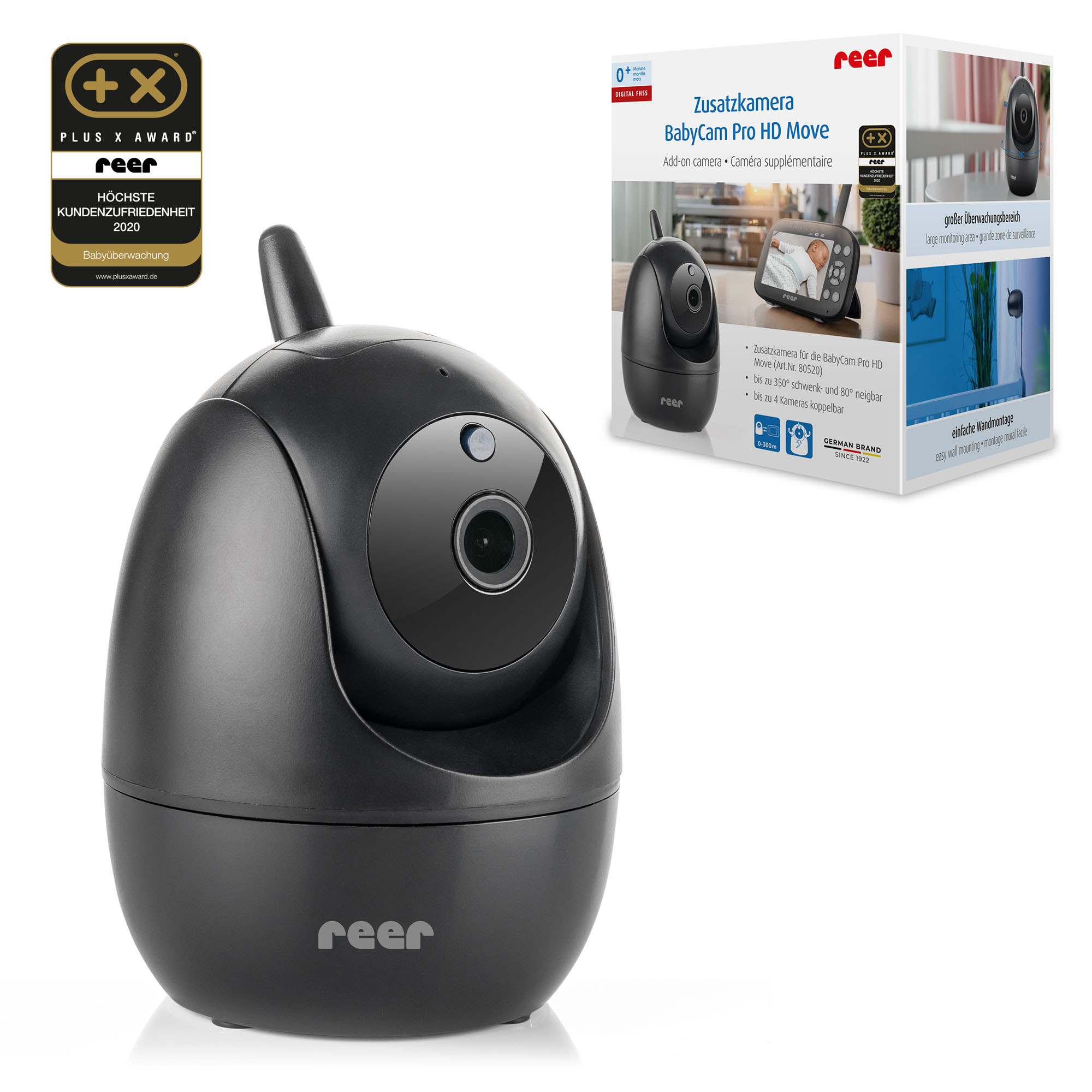 Video Babyphone, reer, Schwarz – Besonderheit: mit 8 Schlafliedern