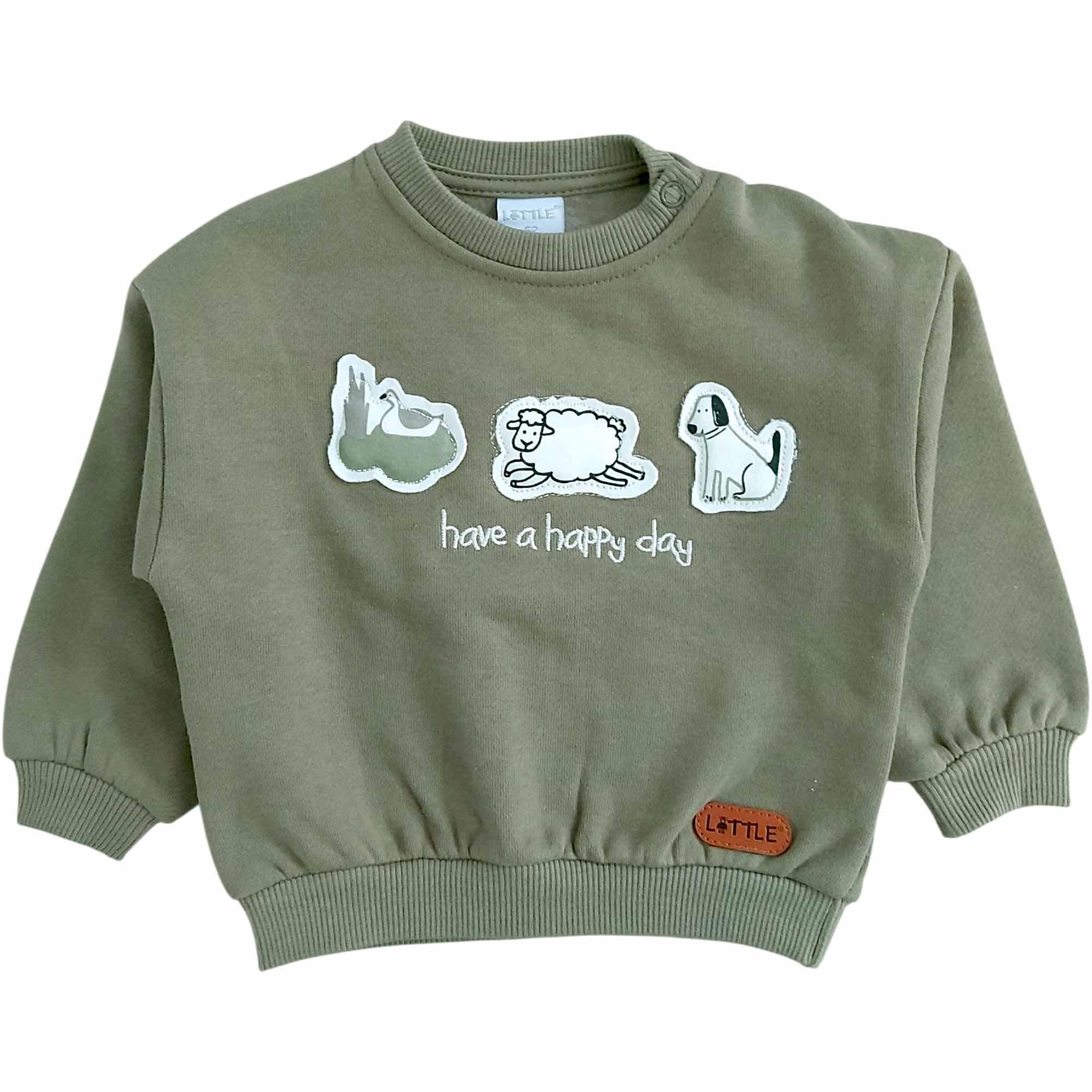 Pullover & Sweatshirts, LITTLE, Grün – Besonderheit: aus 80% Baumwolle