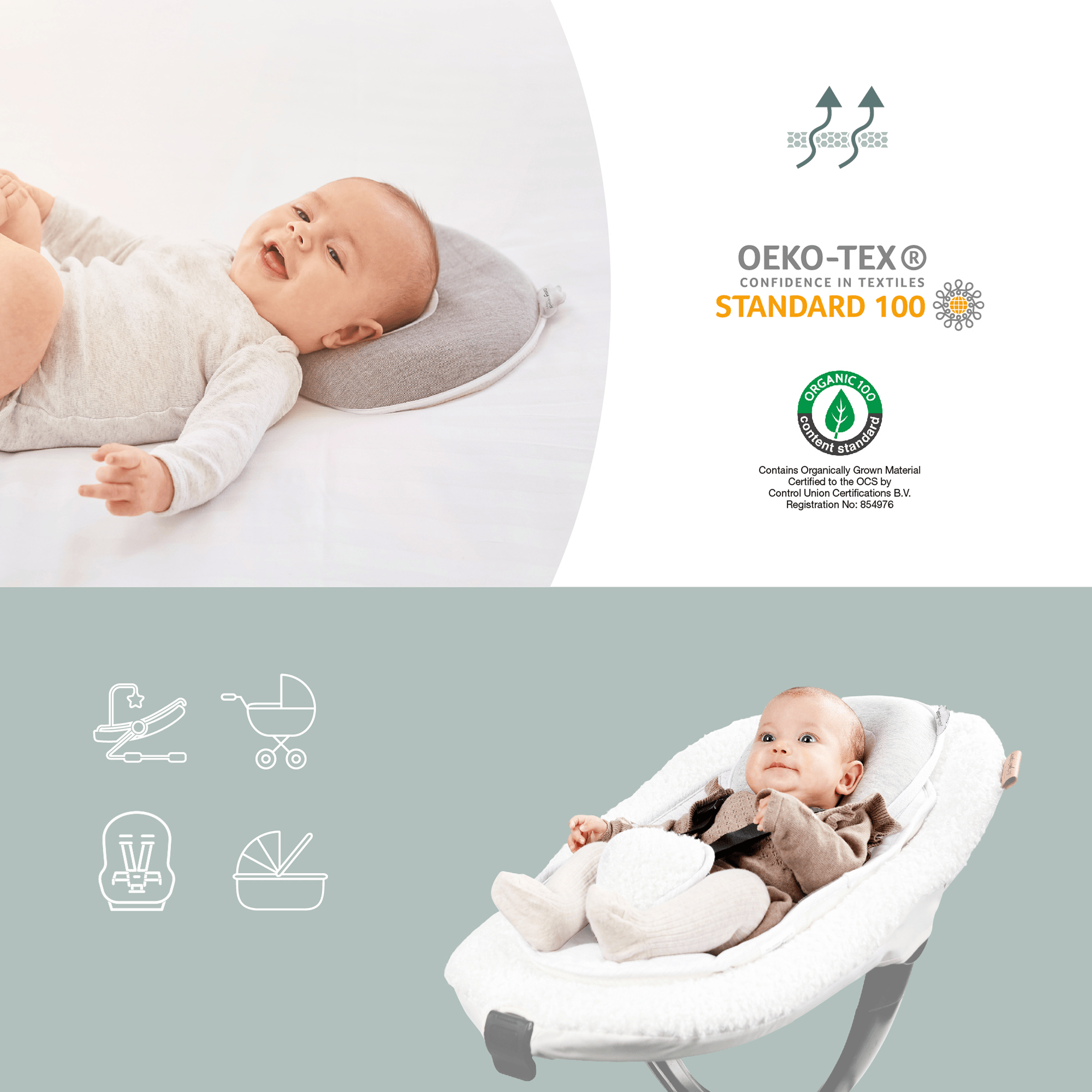 Bettdecken & Kissen, babymoov, Grau – Produktansicht