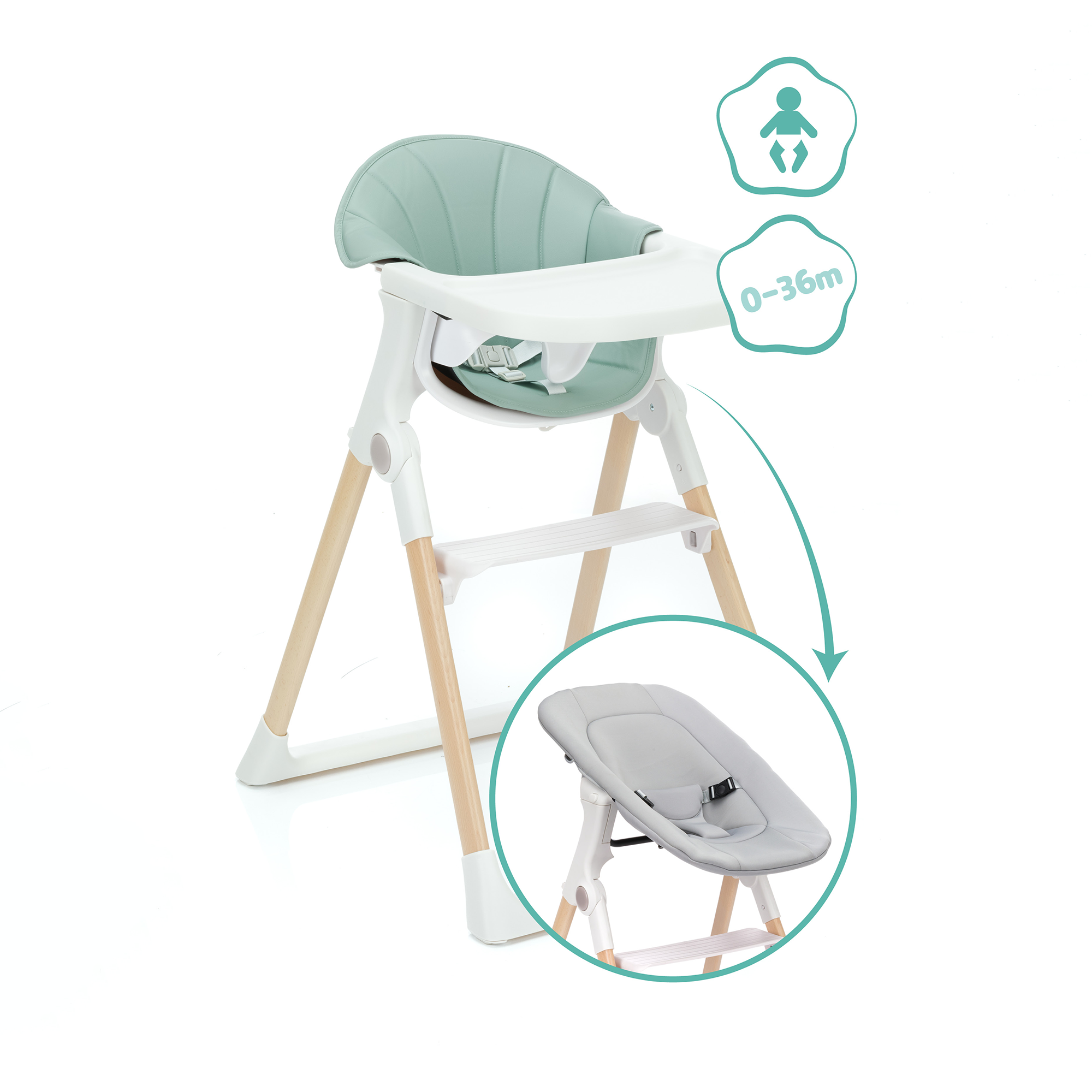 Kombihochstühle, fillikid – Produktansicht