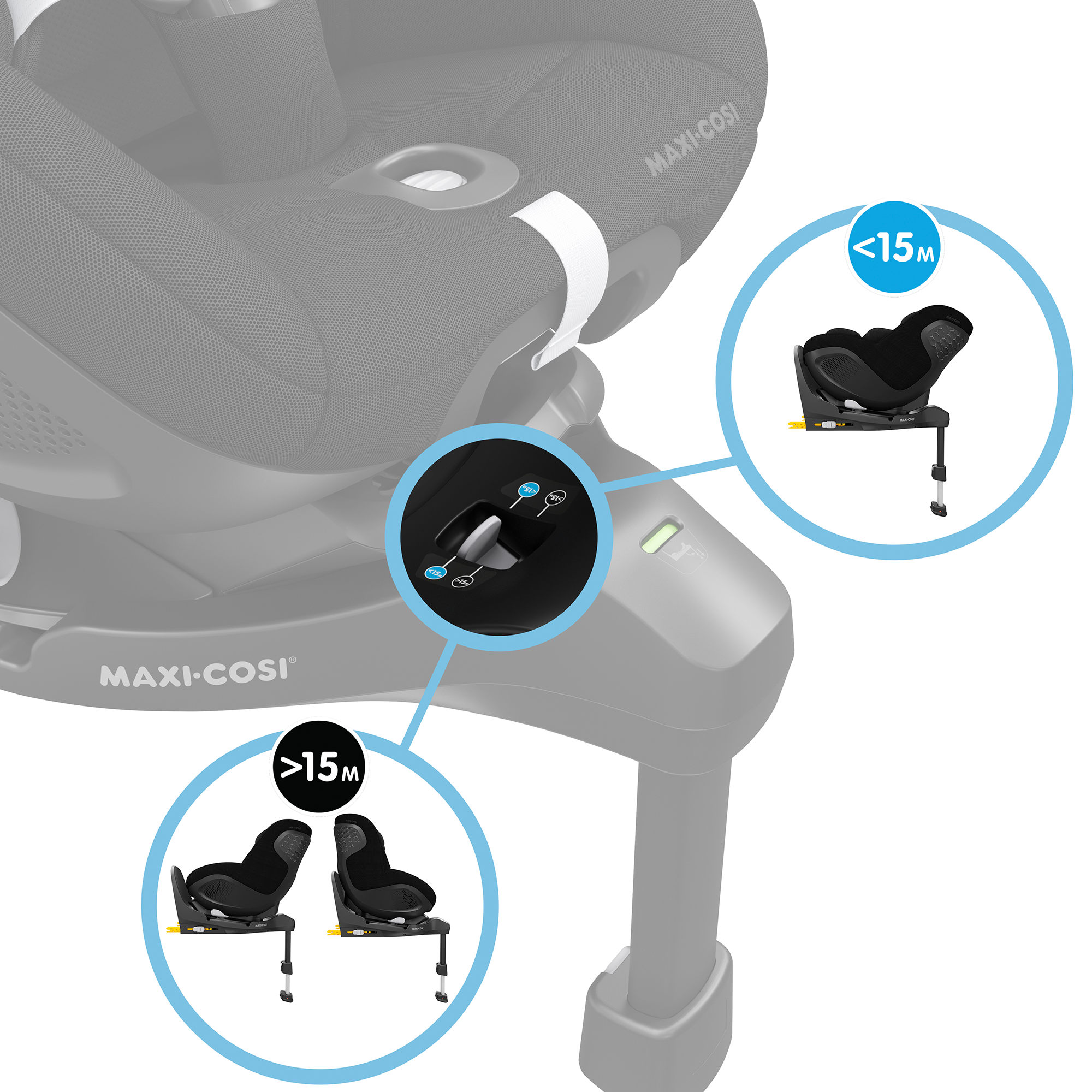 Reboarder 0-18 kg, Gruppe 0+/1, MAXI-COSI Premium, Schwarz – Produktansicht
