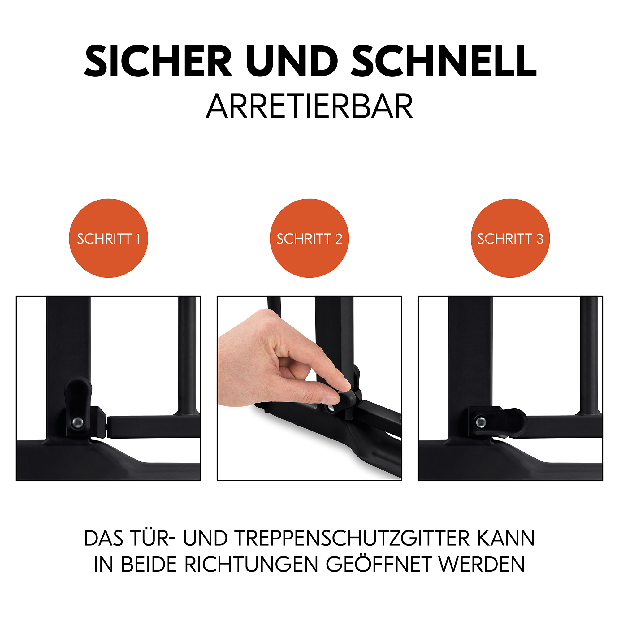 Tür- & Treppenschutzgitter, hauck, Schwarz – Produktansicht
