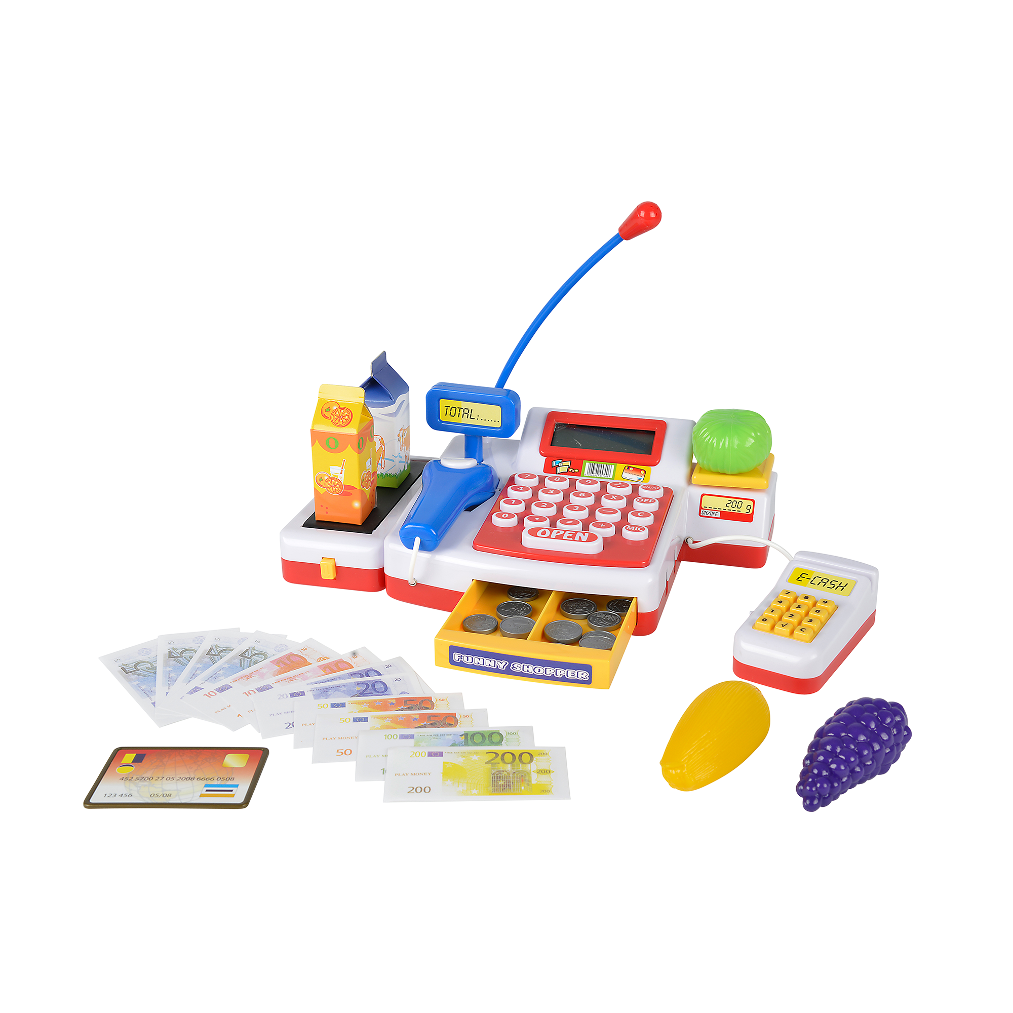 Kaufladen, Simba, Rot – Besonderheit: mit funktionsfähigem Taschenrechner und Scanner