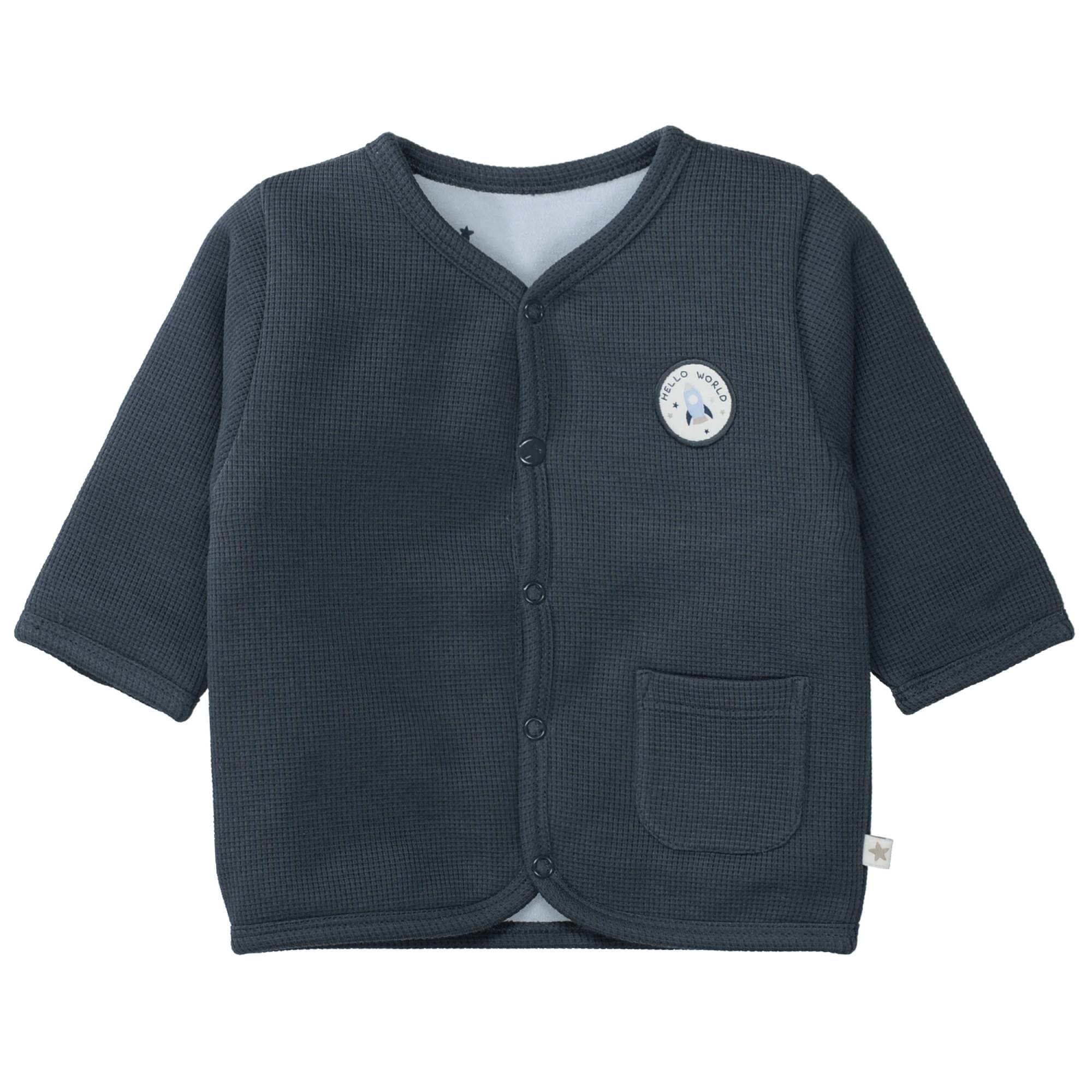 Sweat-, Fleece- & Strickjacken, STACCATO, Blau – Besonderheit: durchgehende Knopfleiste
