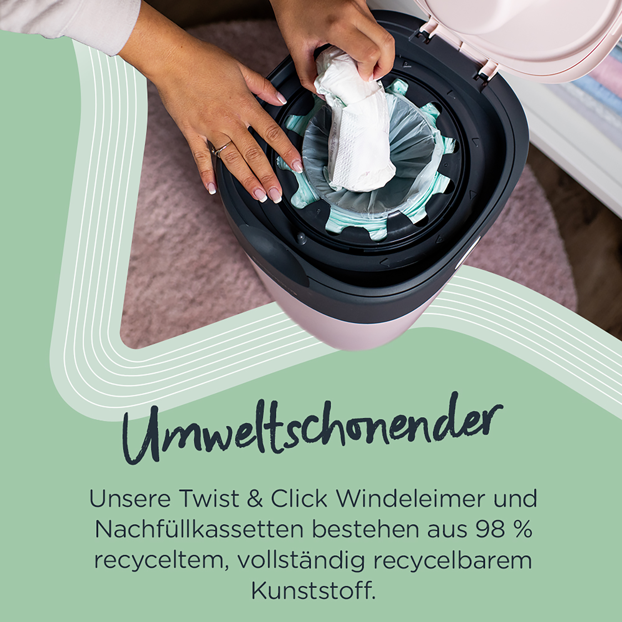 Windeleimer, tommee tippee, Schwarz – Produktansicht