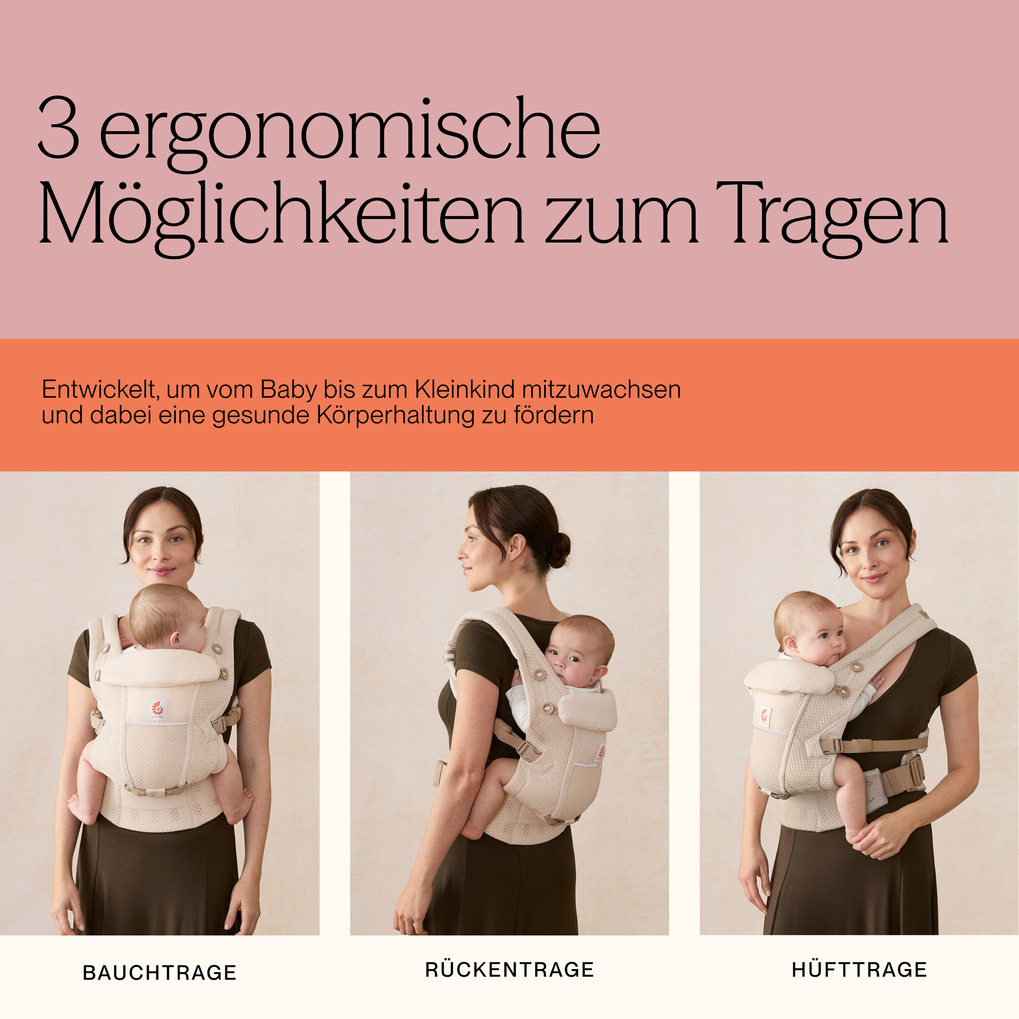 Fullbuckle Tragen, ERGObaby, Beige – Produktansicht