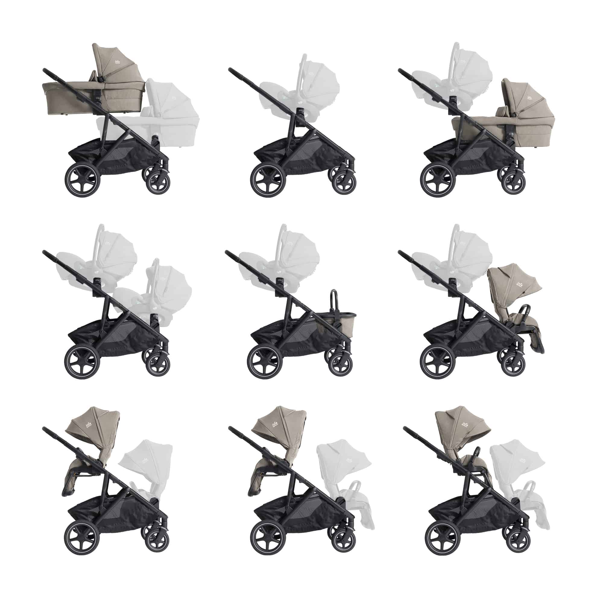 Kombi-Kinderwagen, Joie signature, Beige – Produktansicht