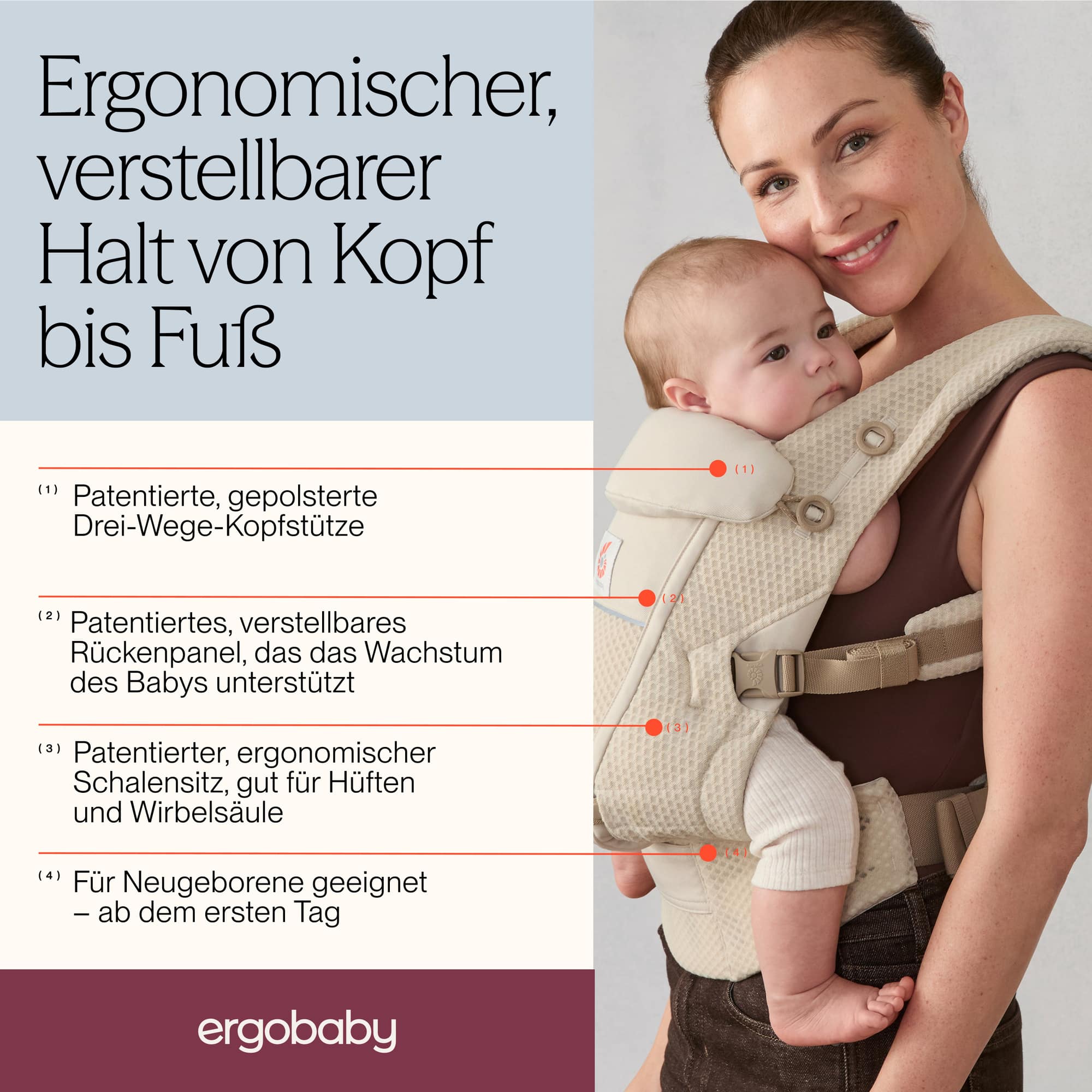 Babytragen, ERGObaby, Blau – Produktansicht