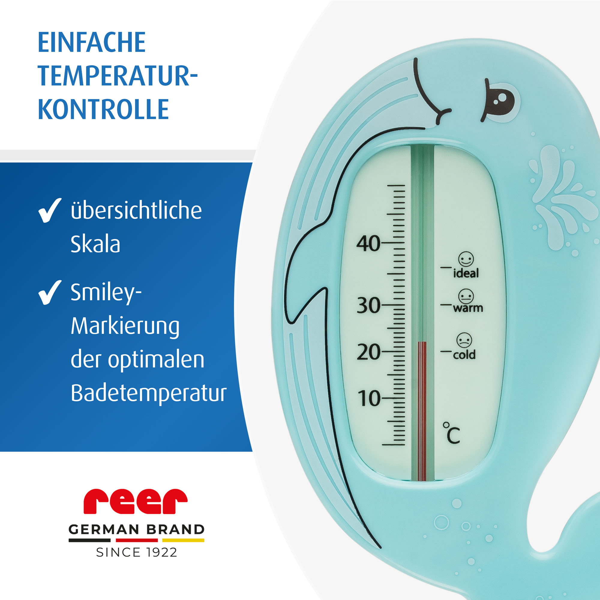 Badethermometer, reer, Blau – Produktansicht