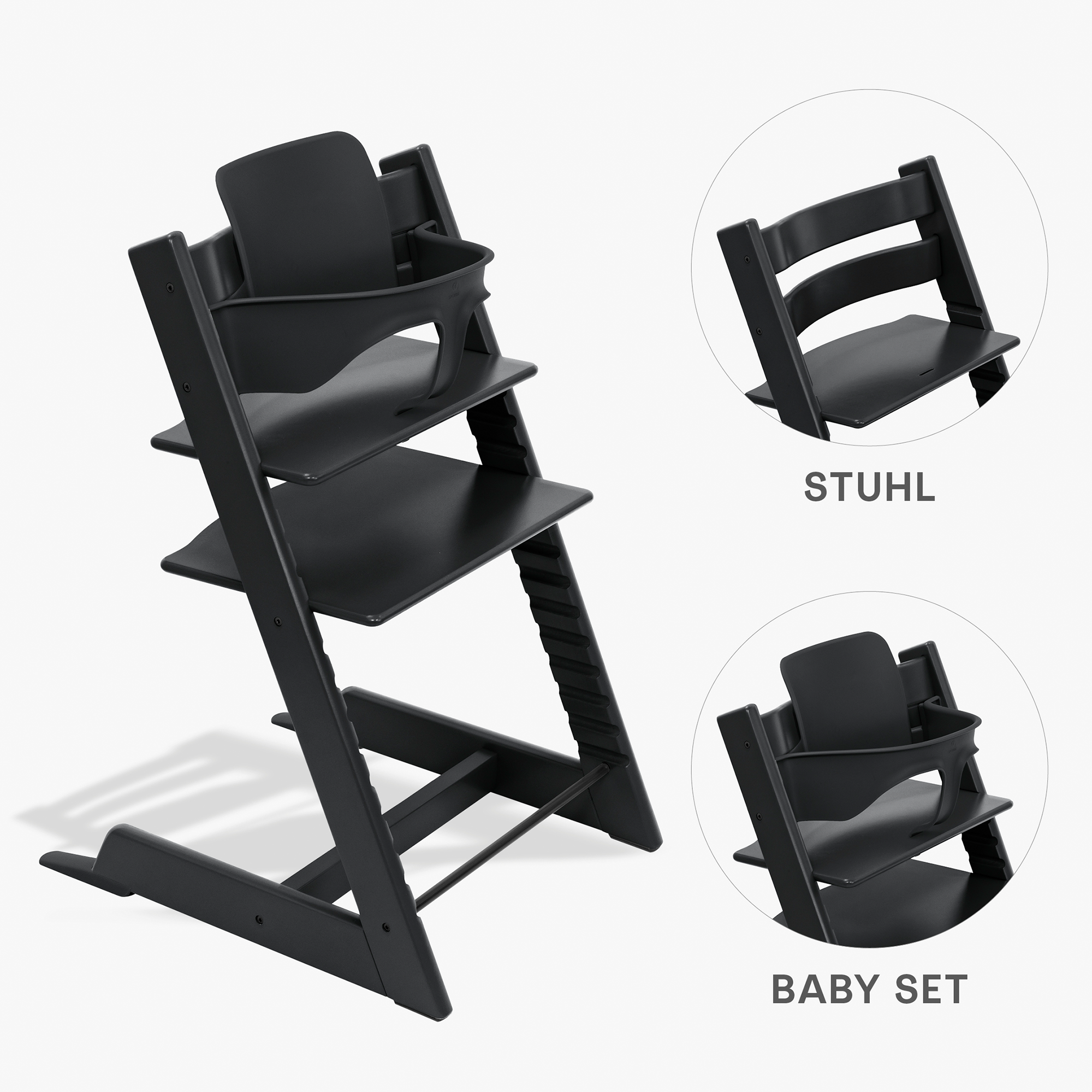 Treppenhochstühle, STOKKE, Schwarz – Produktansicht