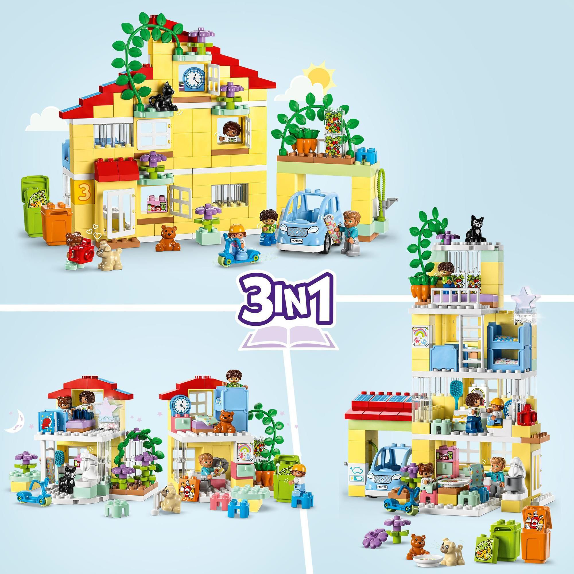 3-in-1-Familienhaus LEGO duplo Mehrfarbig 2000585642105 2