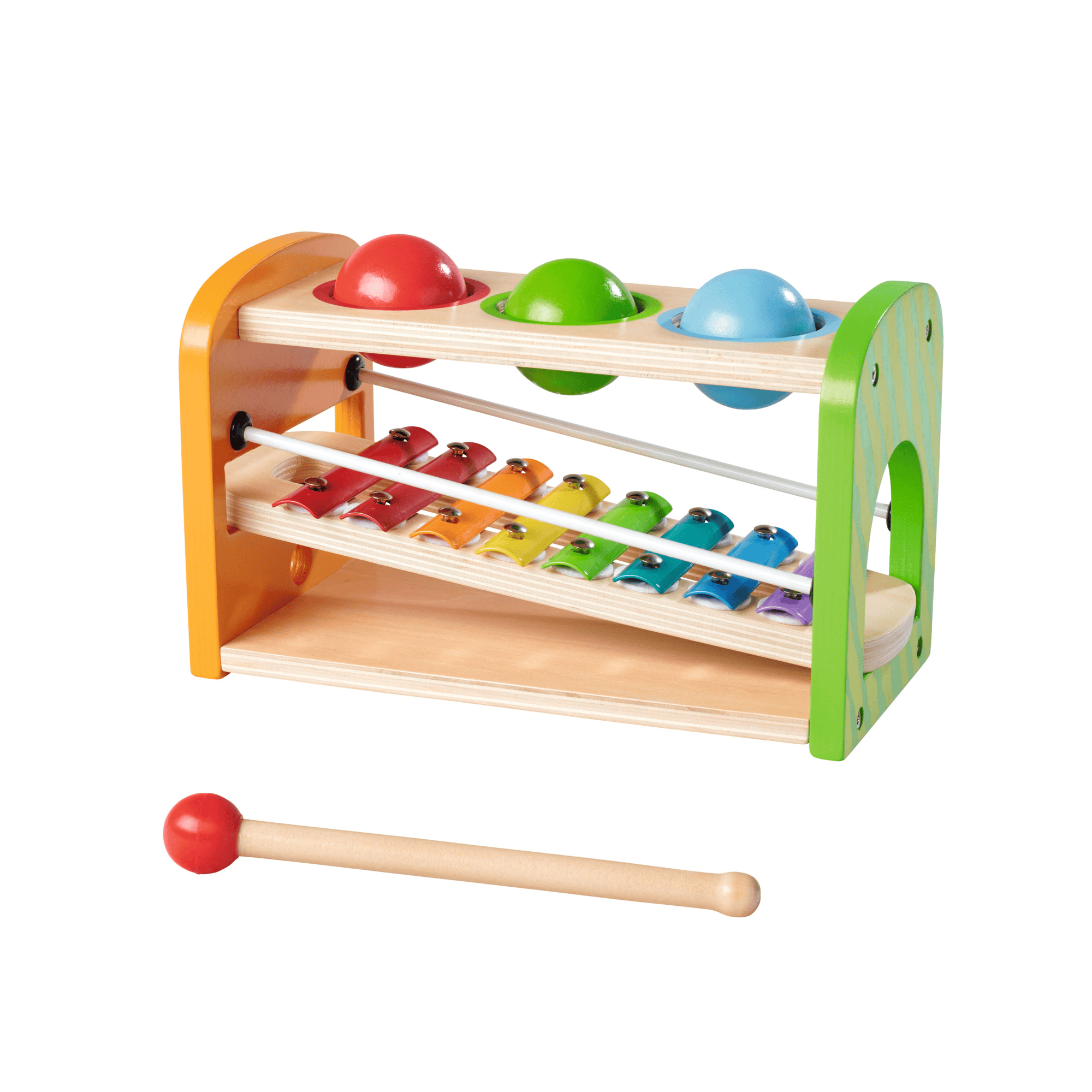 Holzspielzeug, Eichhorn, Mehrfarbig – Besonderheit: abnehmbares Xylophon