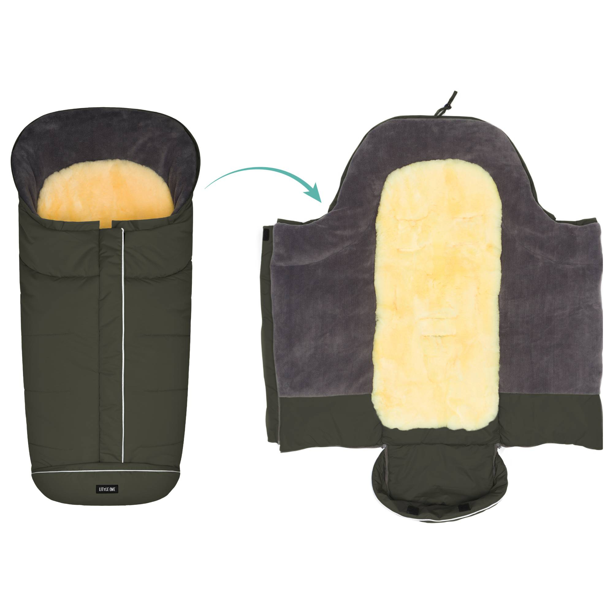 Fußsäcke, LITTLE ONE, Grün – Produktansicht