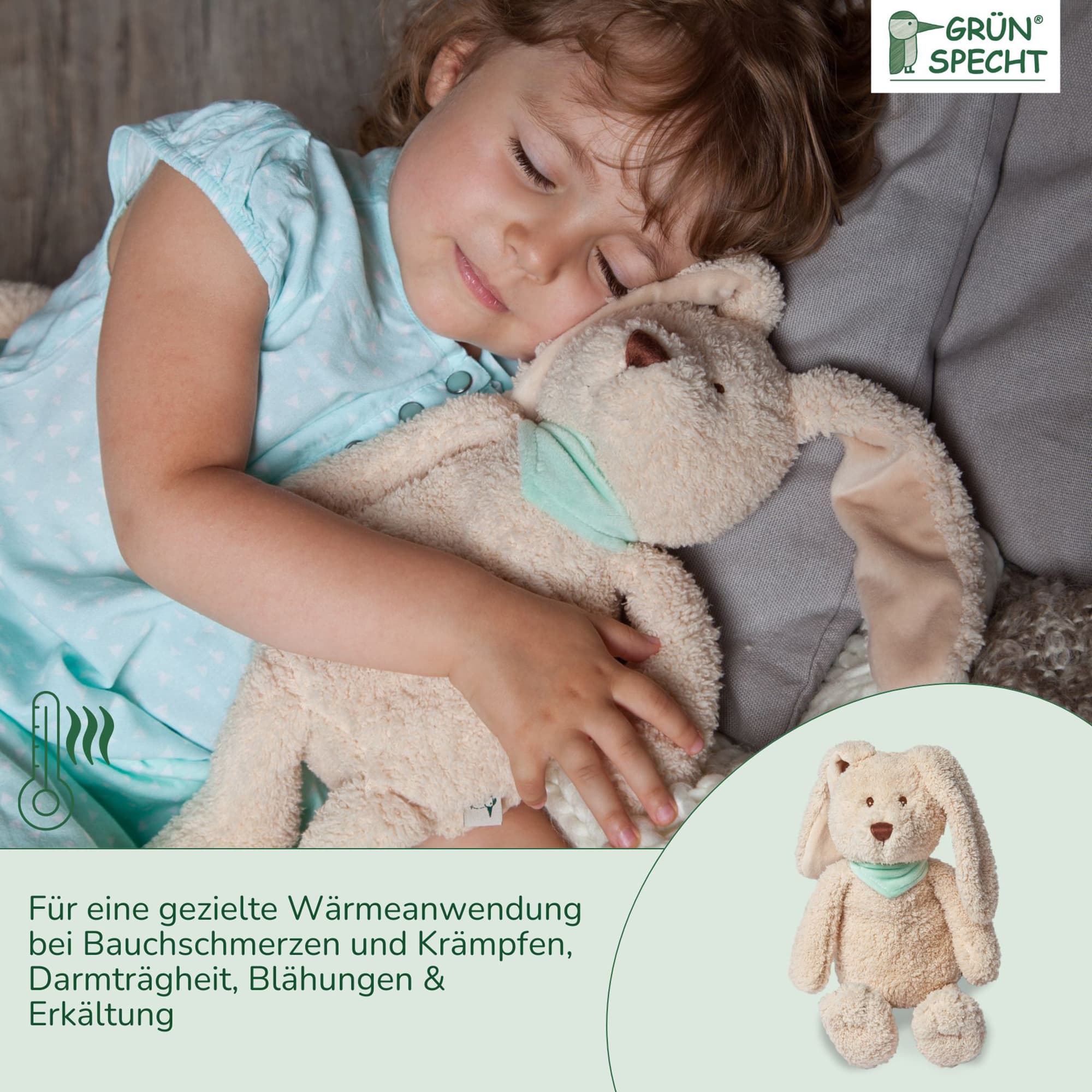 Wärmekissen & -flaschen, GRÜNSPECHT, Beige – Besonderheit: Einschlafhilfe und Tröster in Einem