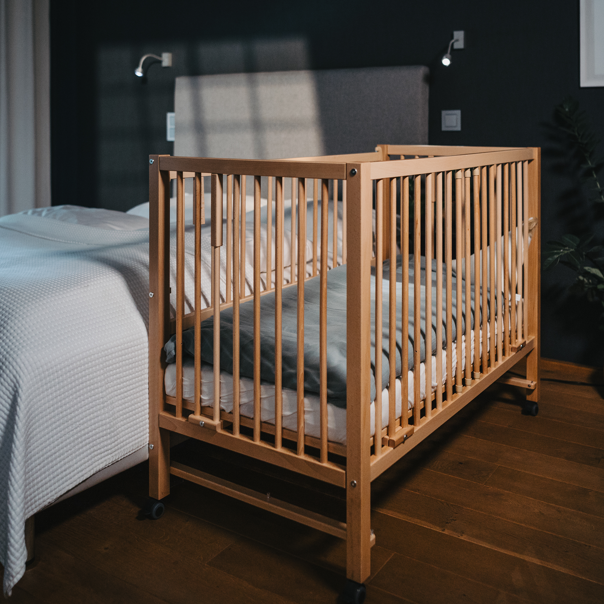 Beistellbetten, tiSsi, Beige – Besonderheit: mit höhenverstellbaren Lattenrost