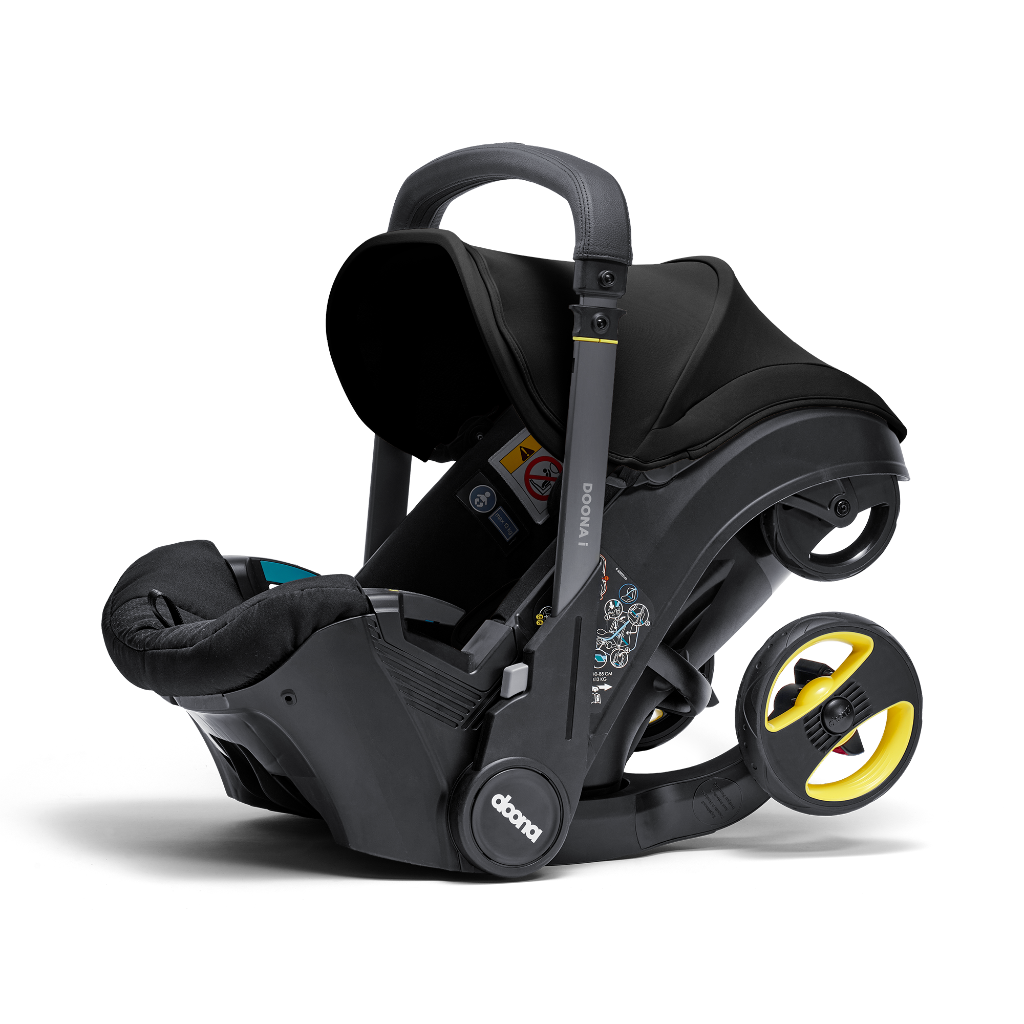 Babyschalen 0-13 kg, Gruppe 0+, doona, Schwarz – Besonderheit: i-Size Autokindersitz Gruppe 0+ für Babys ab Geburt bis 15 Monate (13 kg)
