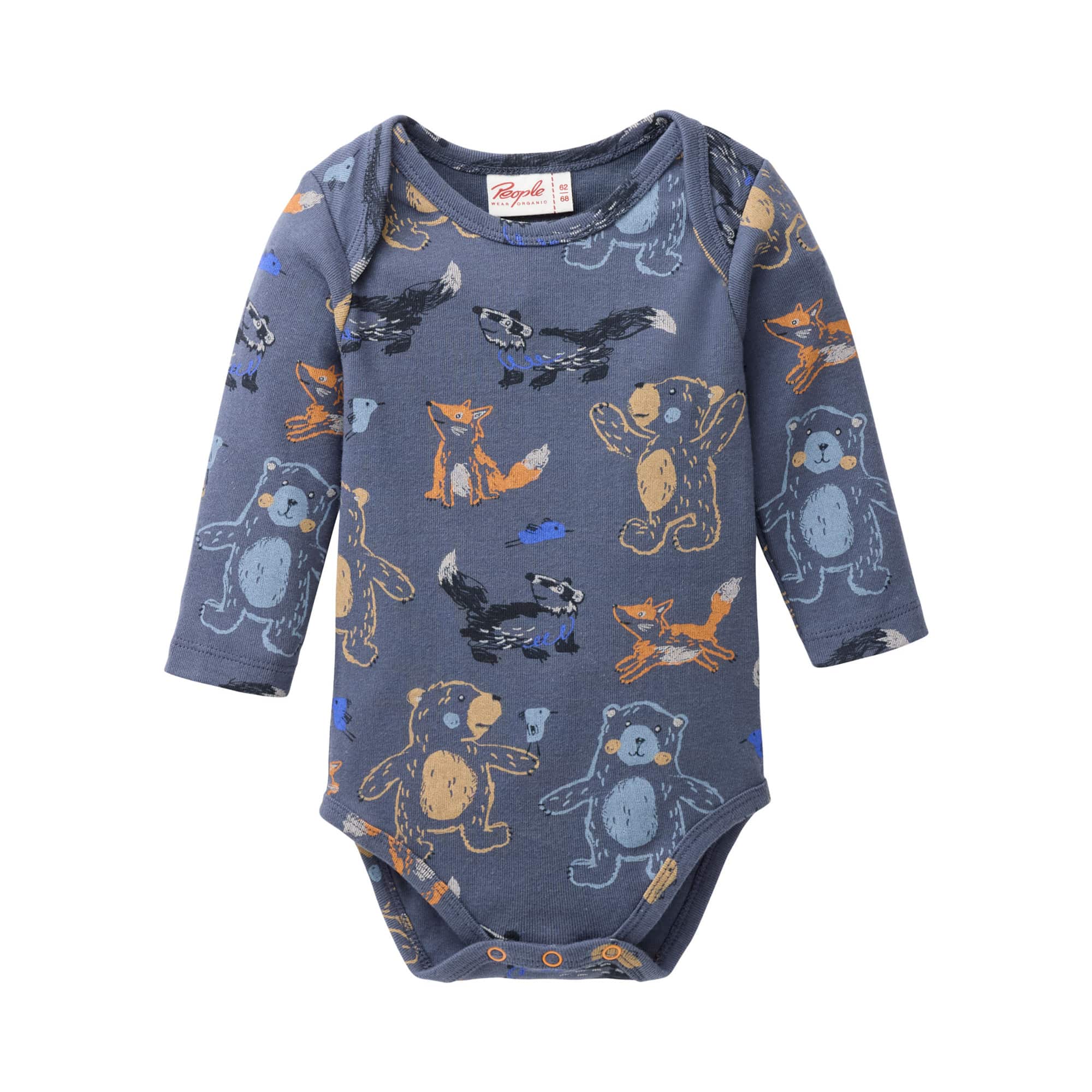 Langarmbodys, People Wear Organic, Blau – Besonderheit: aus 100% Baumwolle