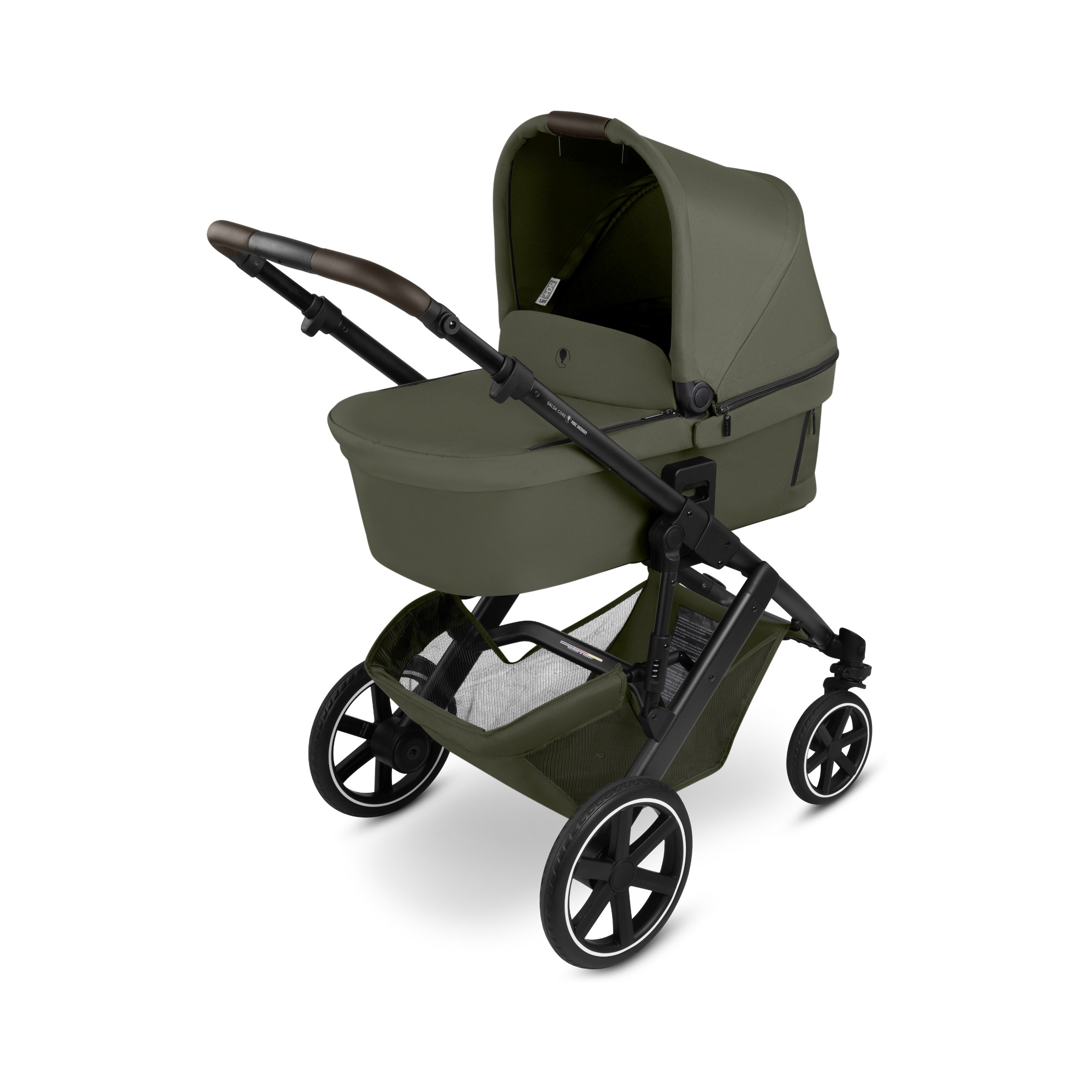 Kinderwagen Komplettsets, ABC DESIGN, Grün – Besonderheit: Set bestehend aus Kombi-Kinderwagen Salsa Core, Babyschale Calla und passenden Adaptern