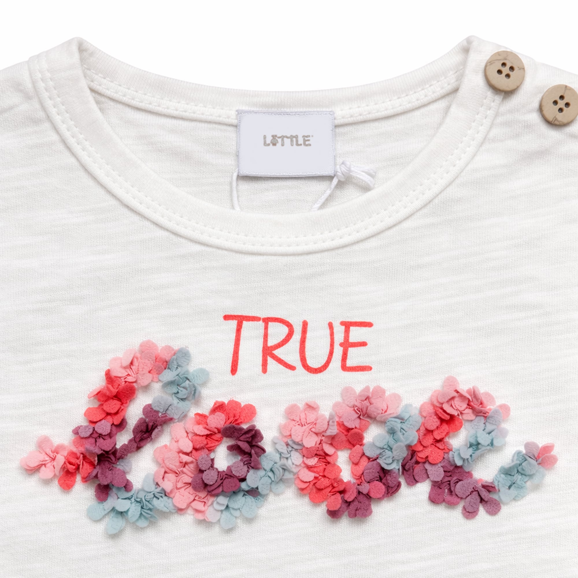 Kurzarmshirts, LITTLE, Weiß – Besonderheit: aus 100% Baumwolle