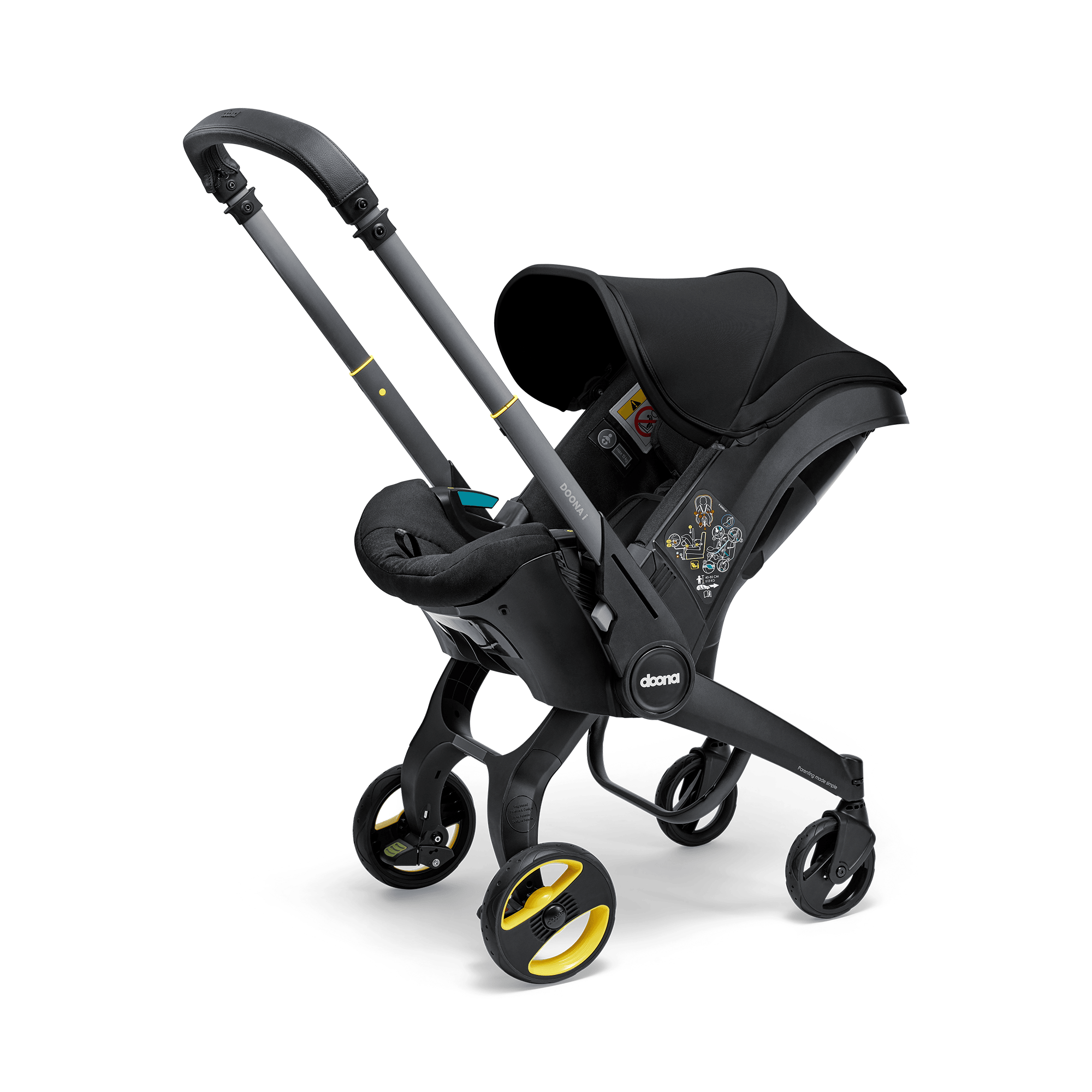 Babyschalen 0-13 kg, Gruppe 0+, doona, Schwarz – Produktansicht