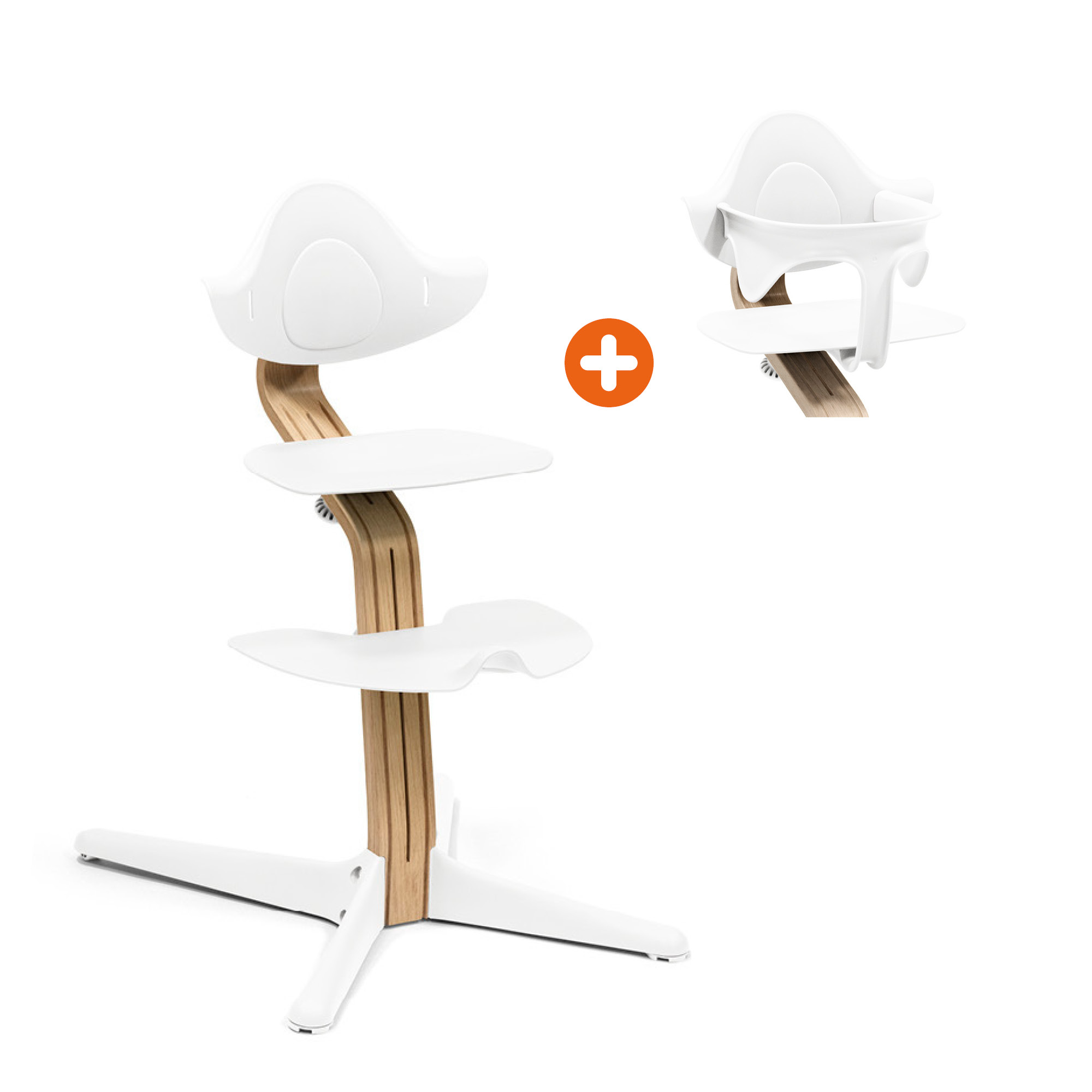 Set Nomi® Stuhl Oak White mit Baby Set STOKKE Weiß 9000000000440 1