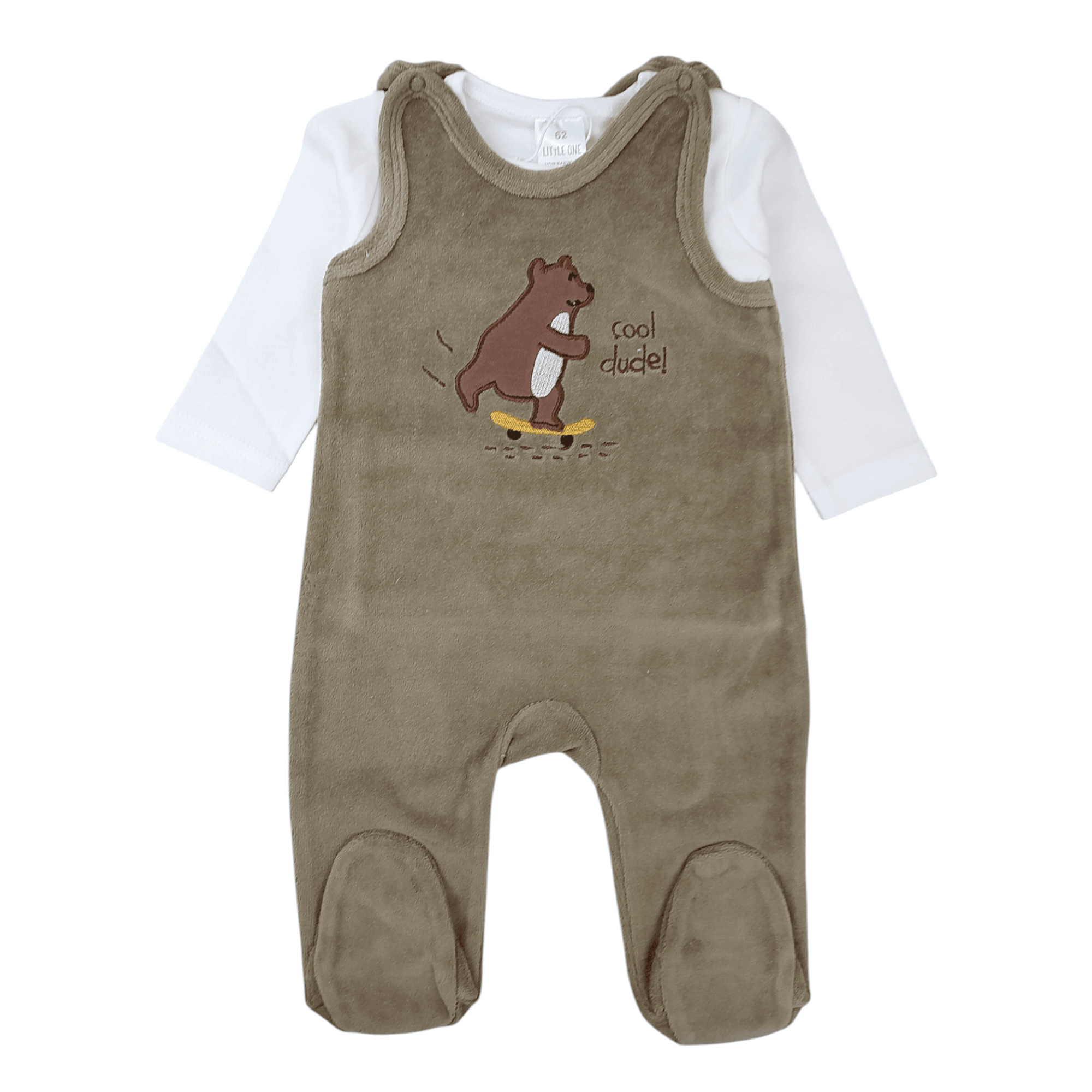 Strampler, LITTLE ONE, Grün – Besonderheit: Strampler aus 80% Baumwolle