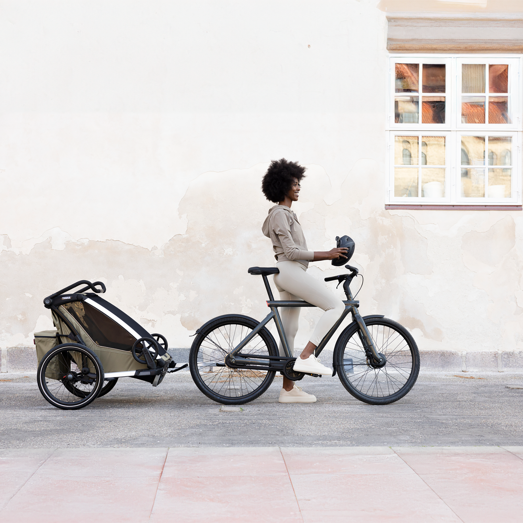 Fahrradanhänger, THULE, Grün – Besonderheit: 4 Aktivitäten – Radfahren, Joggen, Spazieren und Skifahren (Jogging- und Skisets separat erhältlich)