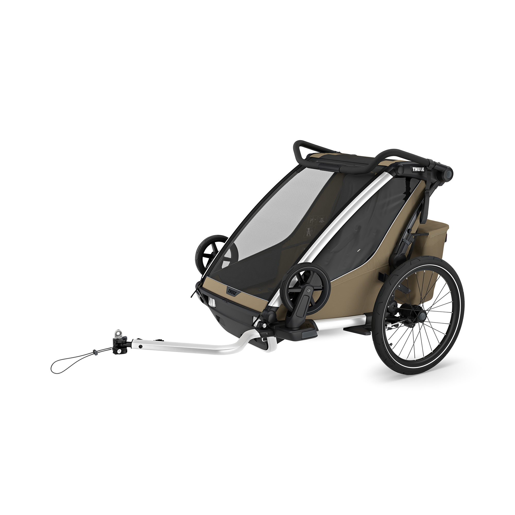 Fahrradanhänger, THULE, Grün – Besonderheit: 4 Aktivitäten – Radfahren, Joggen, Spazieren und Skifahren (Jogging- und Skisets separat erhältlich)