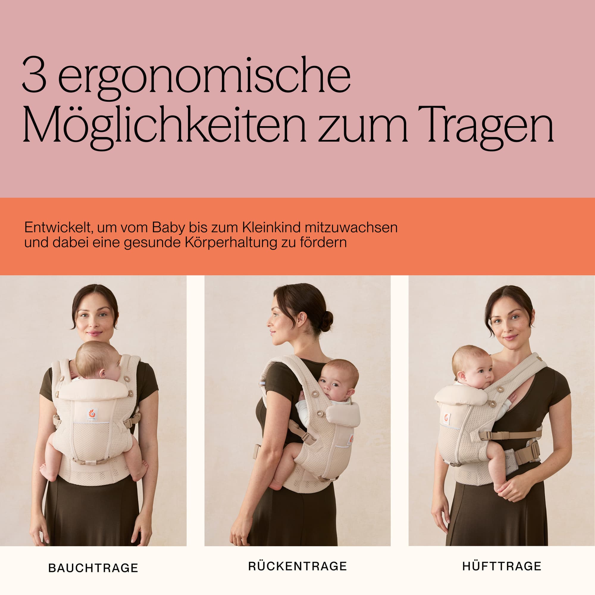 Babytragen, ERGObaby, Schwarz – Produktansicht