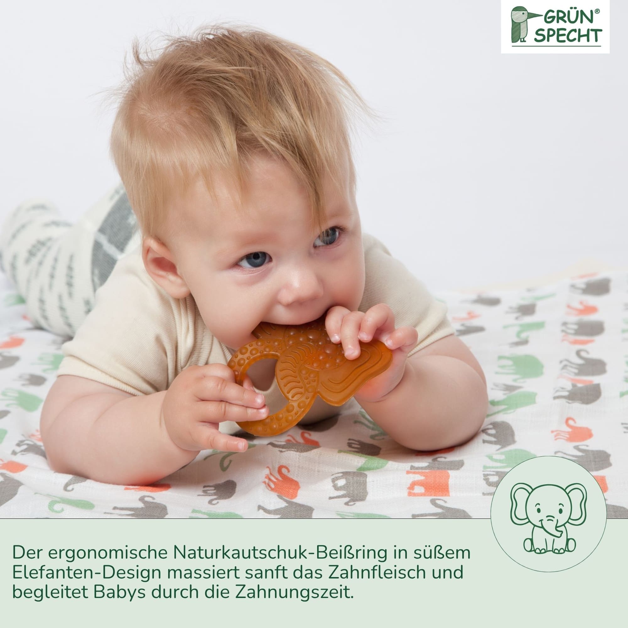 Beißringe, GRÜNSPECHT, Braun – Besonderheit: aus Naturkautschuk