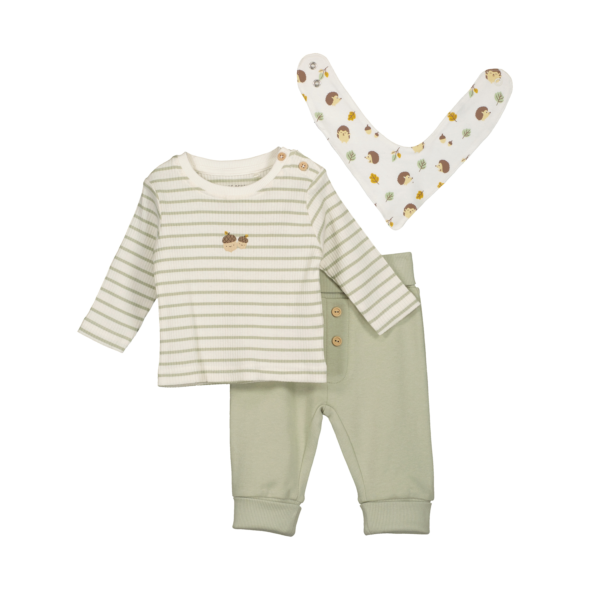 Langarmshirts, blue seven, Grün – Besonderheit: Set bestehend aus Langarmshirt, Hose und Tuch