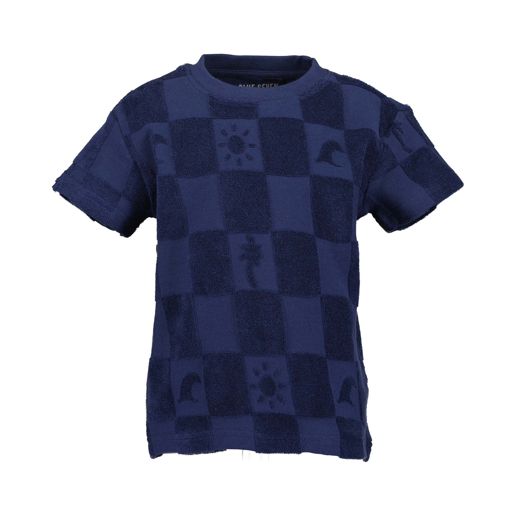 Kurzarmshirts, blue seven, Blau – Besonderheit: aus 80% Baumwolle