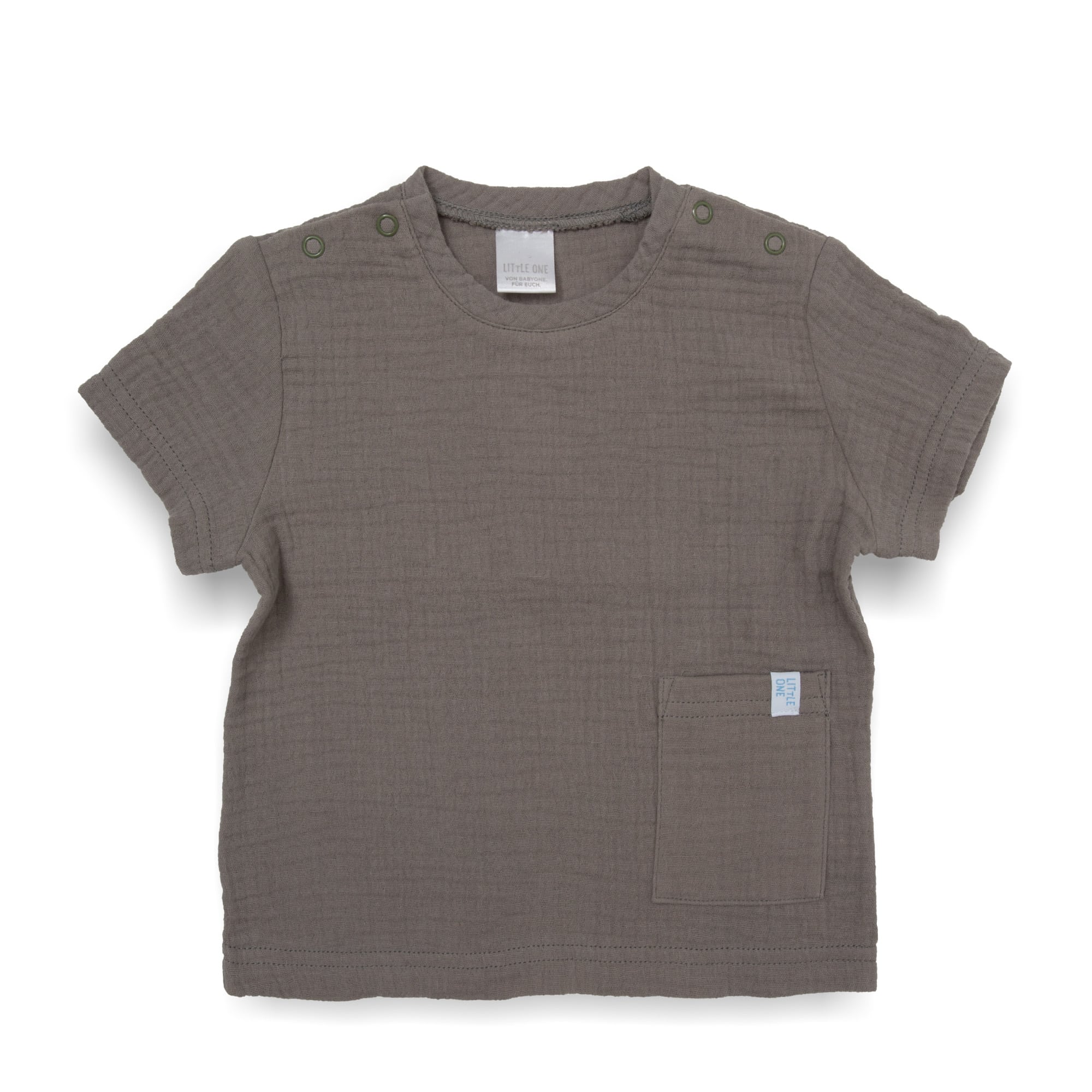 Musselin T-Shirt Uni Khaki LITTLE ONE Grün Grün M2000586200878 1