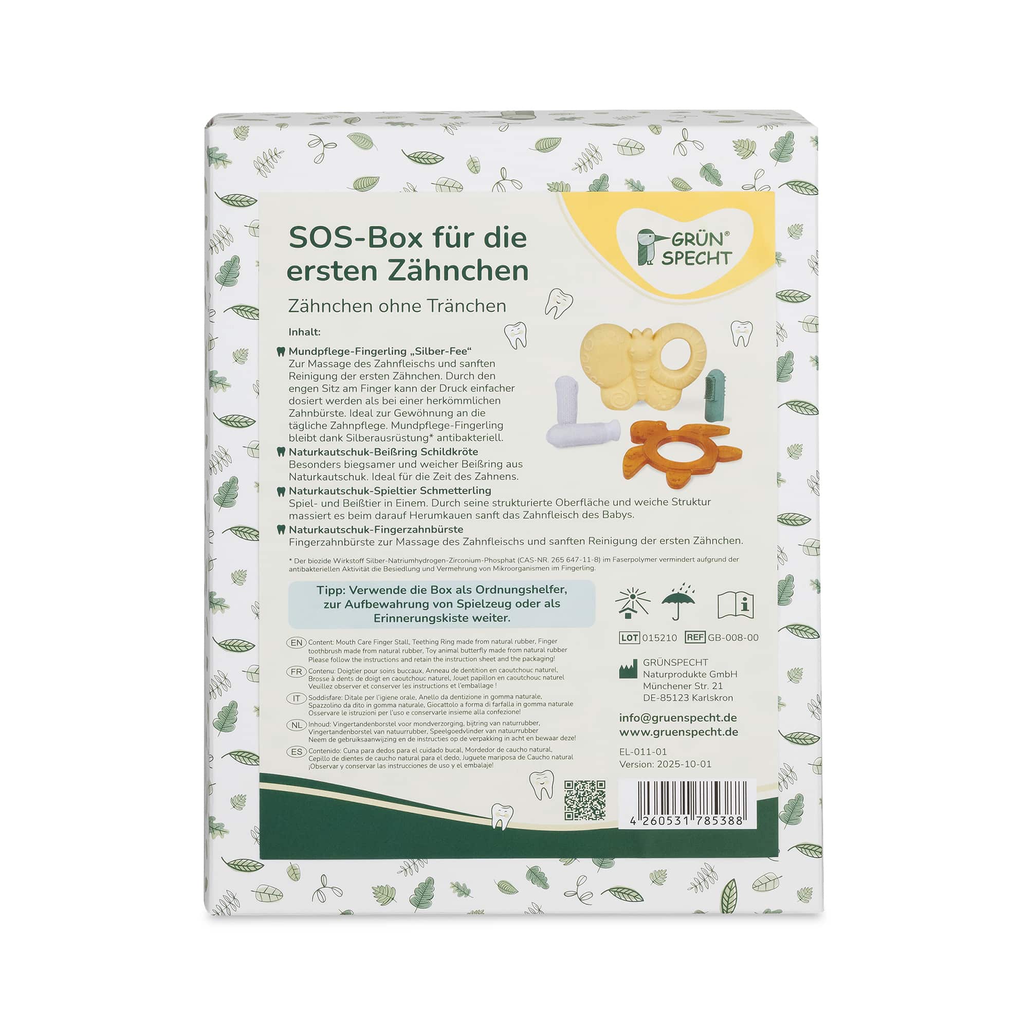Beißringe, GRÜNSPECHT, Gelb – Produktansicht