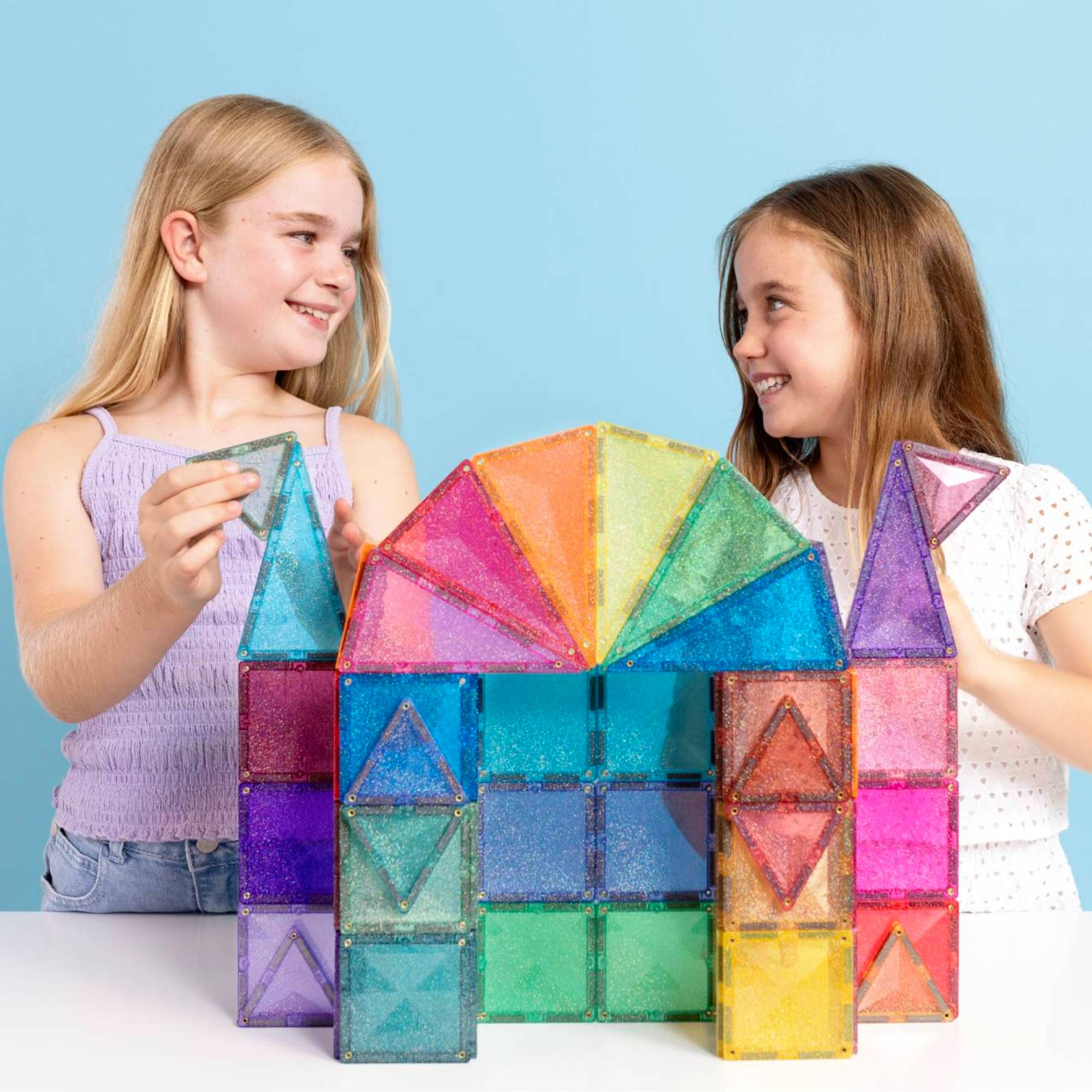 Bausteine, Connetix, Gelb – Besonderheit: Set bestehend aus 48 glitzernden Magnetbausteinen