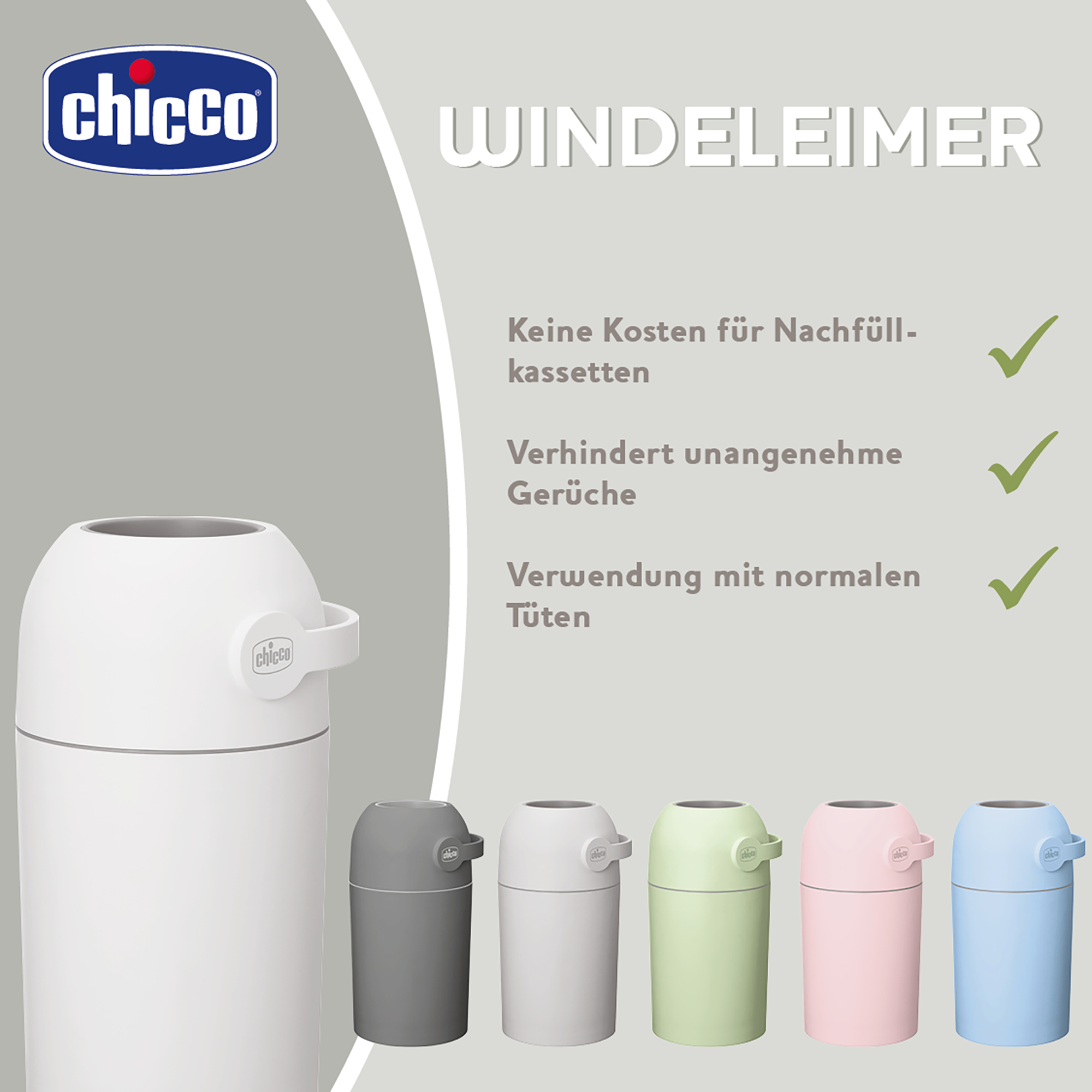 Windeleimer, chicco, Blau – Produktansicht